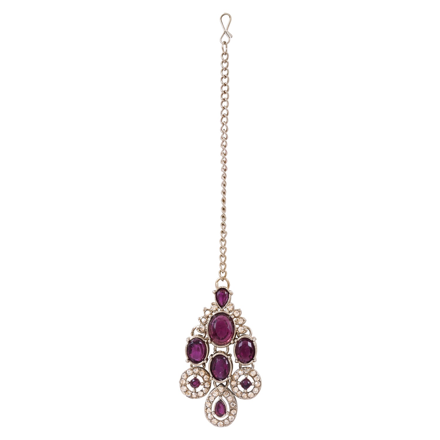 Nayesha - Vintage Wine Kundan Bridal Necklace Set