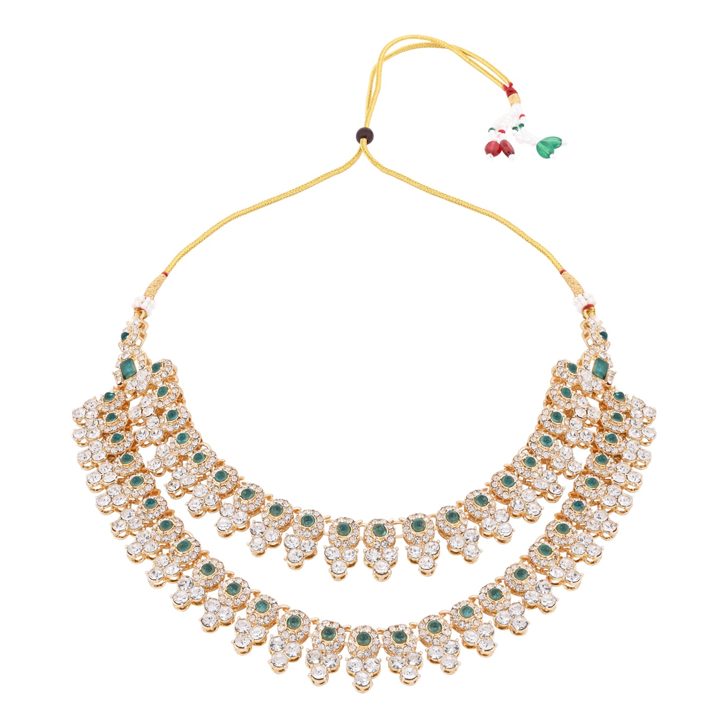 Shravi - Green Kundan Necklace Set