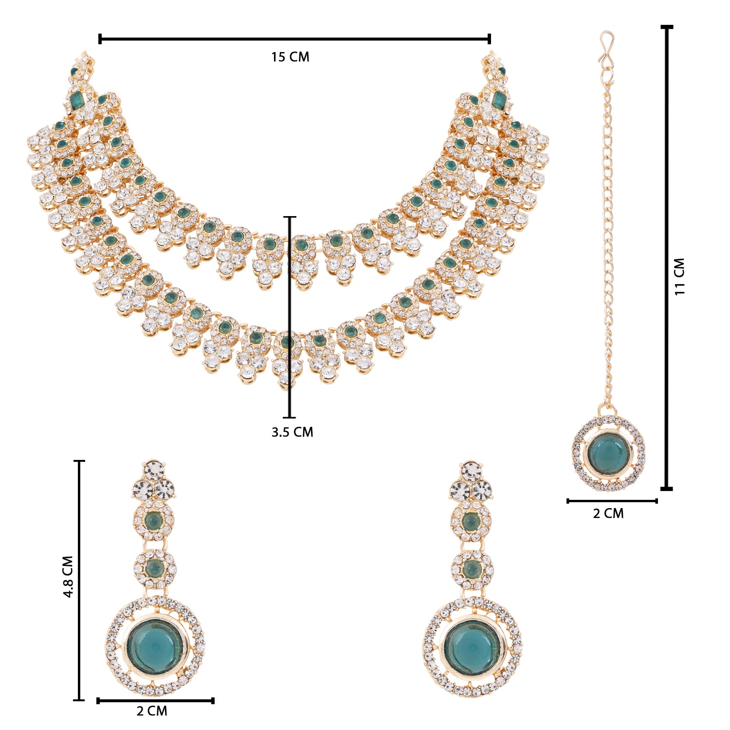 Shravi - Green Kundan Necklace Set