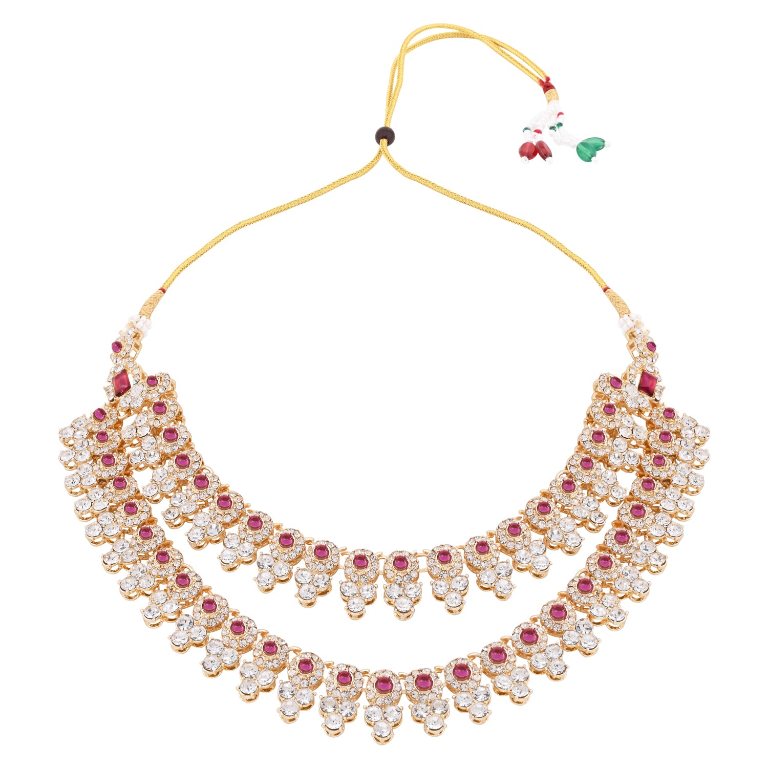 Shravi - Wine Kundan Necklace Set