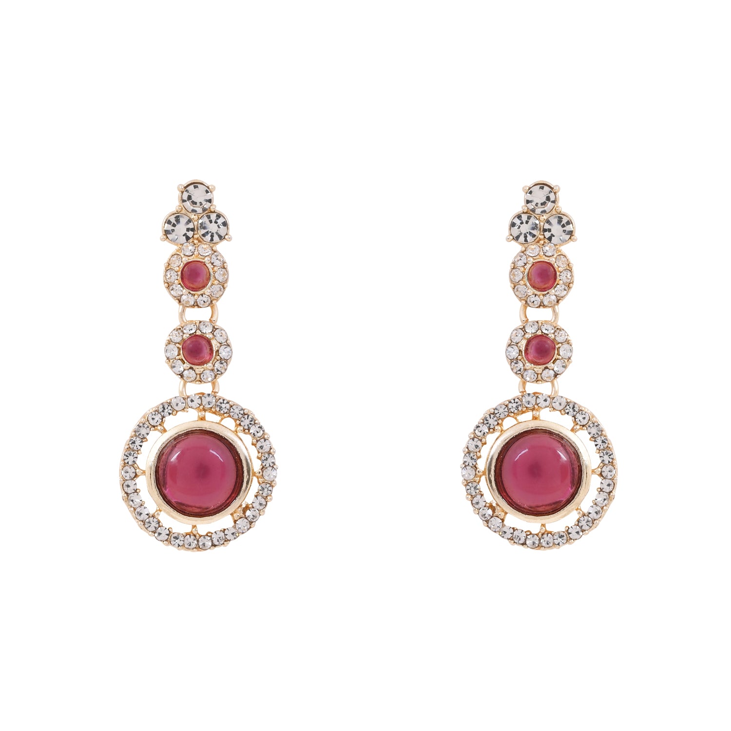 Shravi - Wine Kundan Necklace Set
