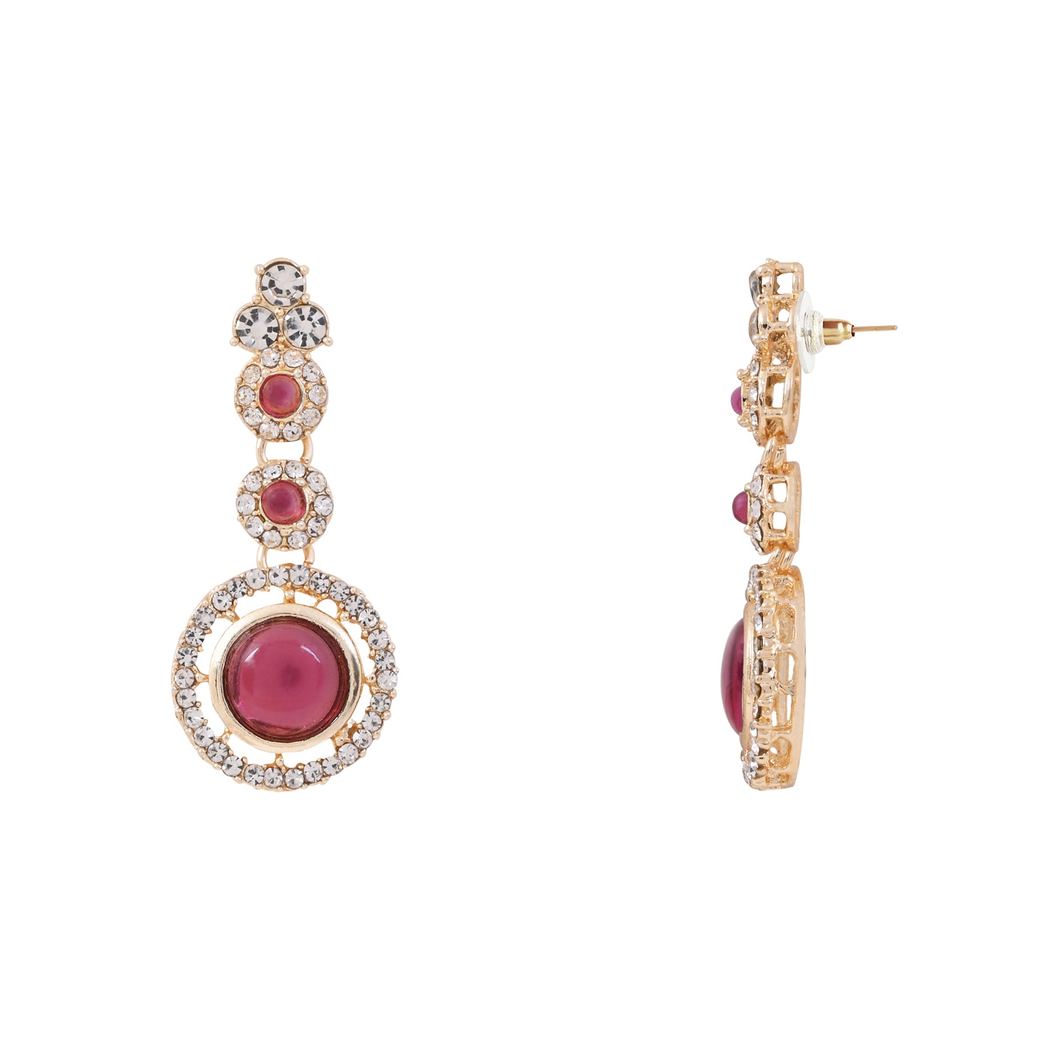Shravi - Wine Kundan Necklace Set
