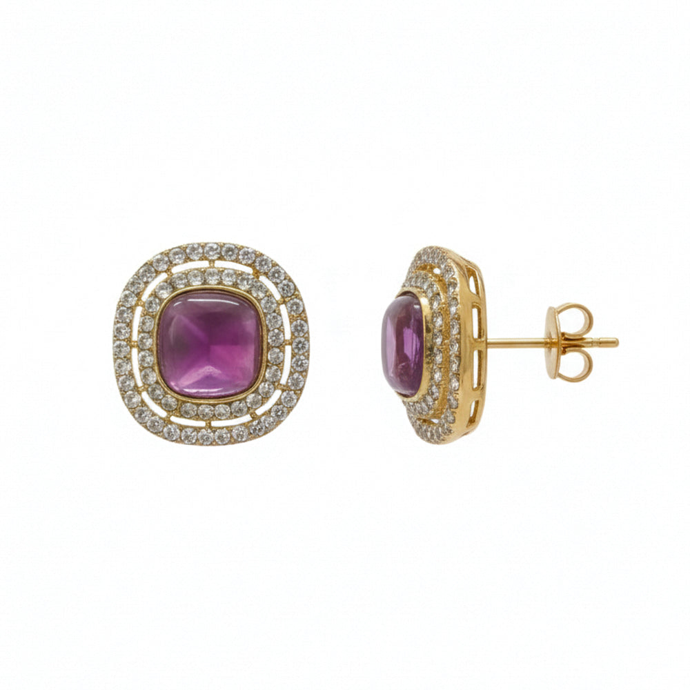 Rosalind- Wine Kundan-Style Gold-Tone Necklace Set with Maang Tikka