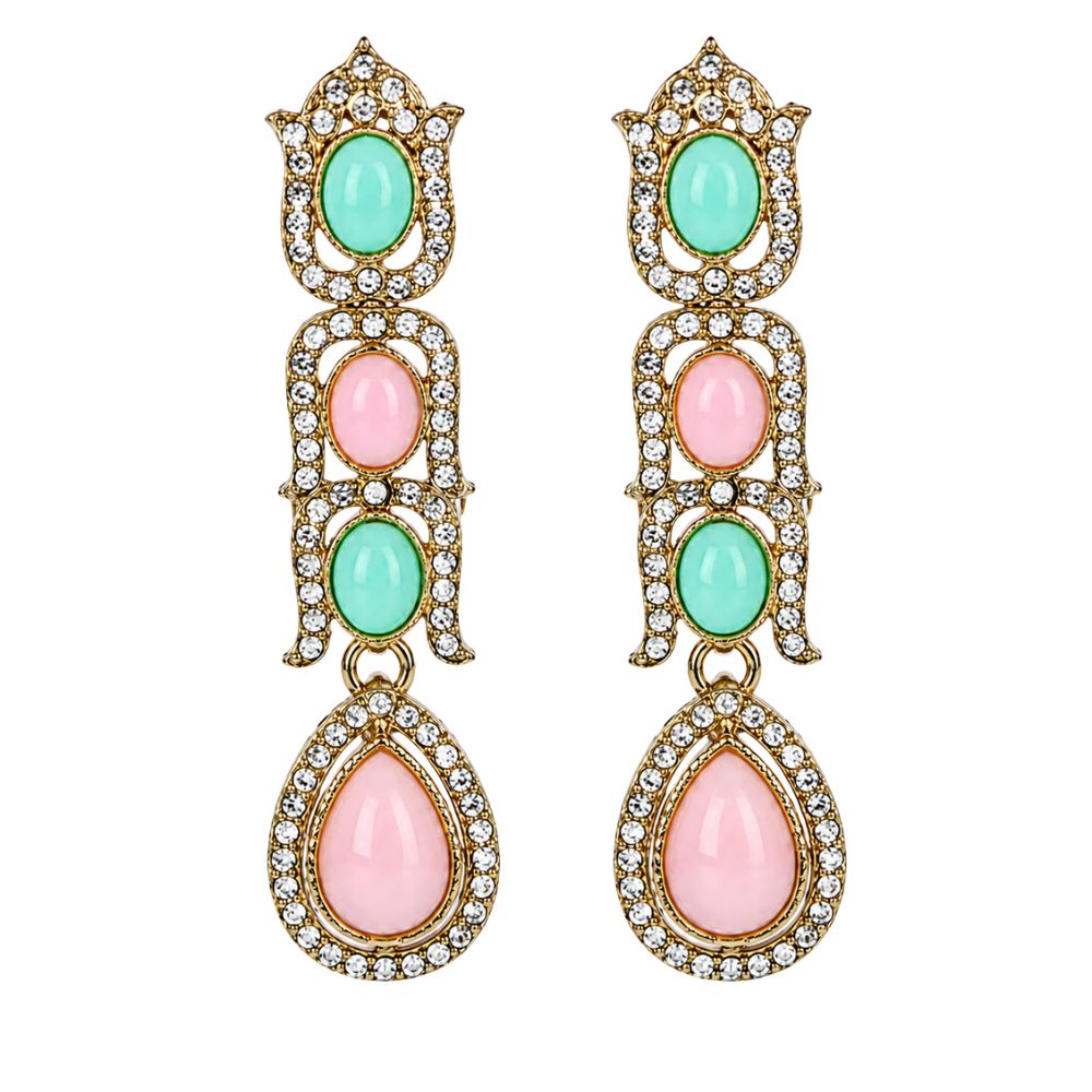 Kyara - Multicolor Kundan Stone Necklace Set with Earrings
