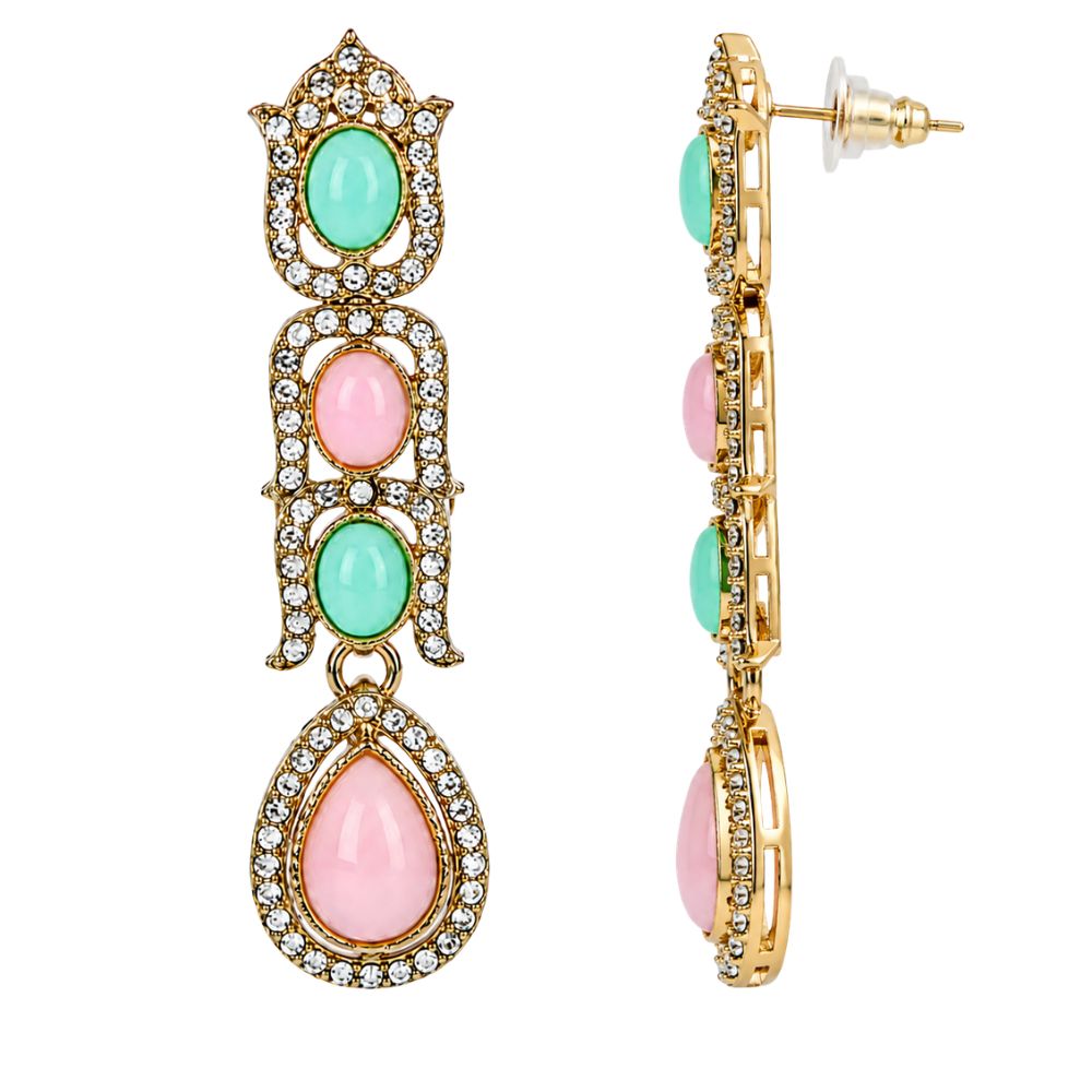 Kyara - Multicolor Kundan Stone Necklace Set with Earrings