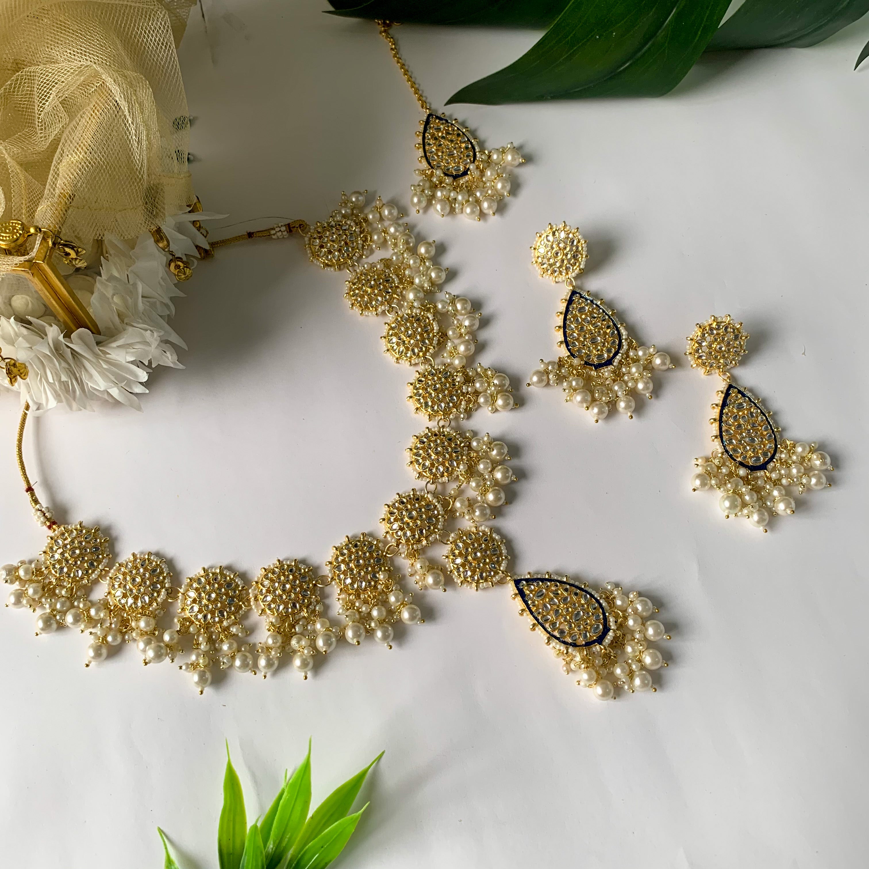 Jannat Blue Necklace Set