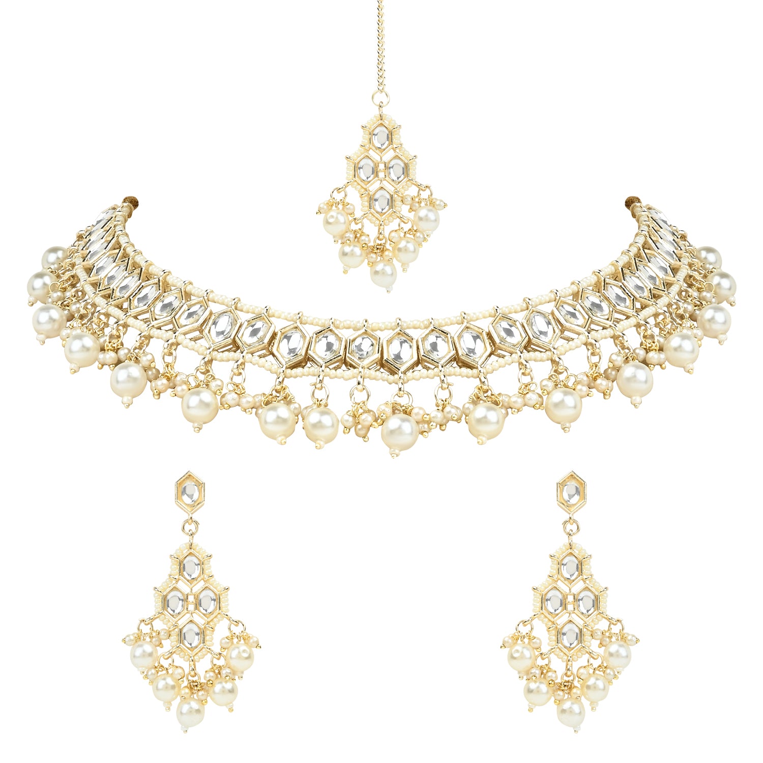 Shreya White Choker Set