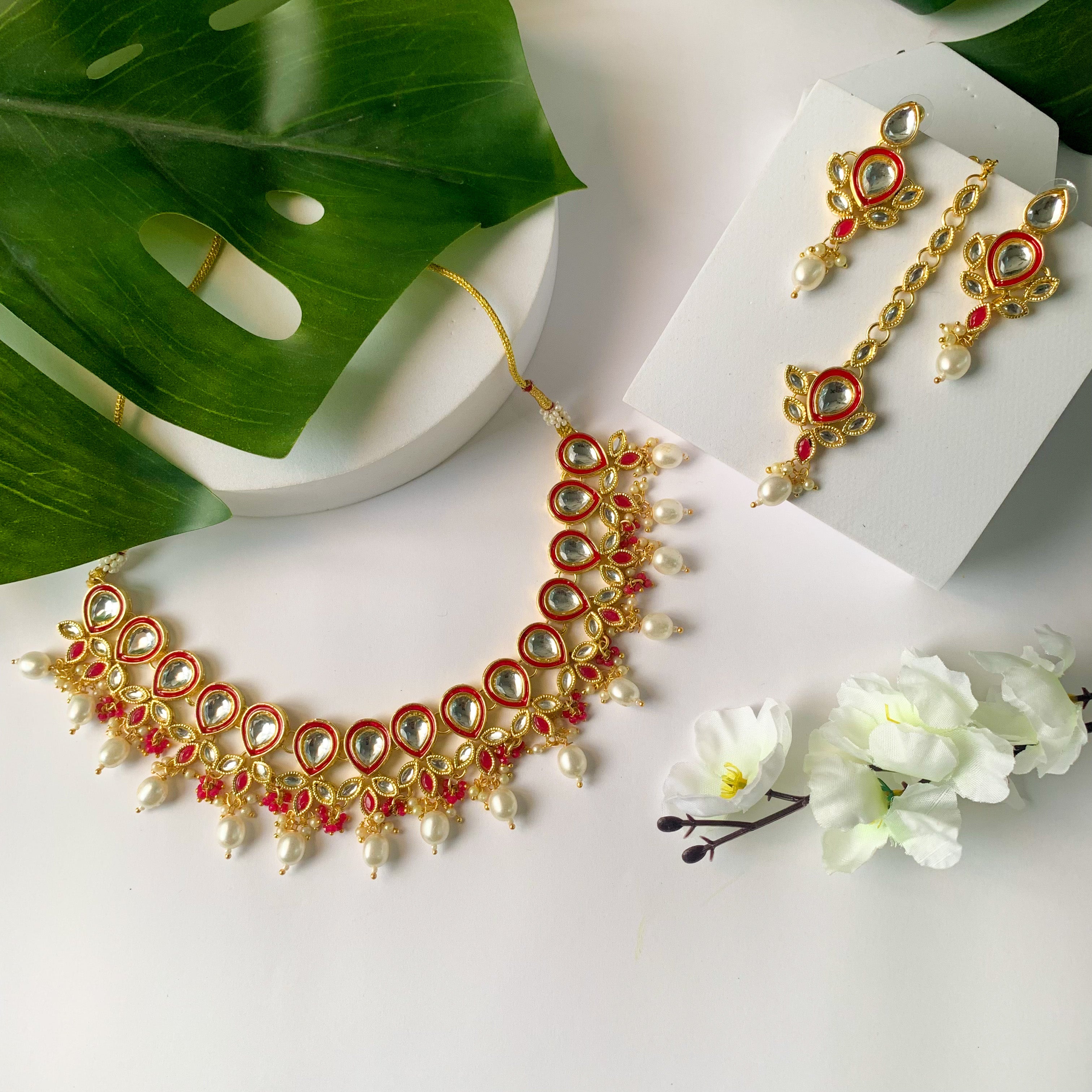 Pragati Pink Choker Set