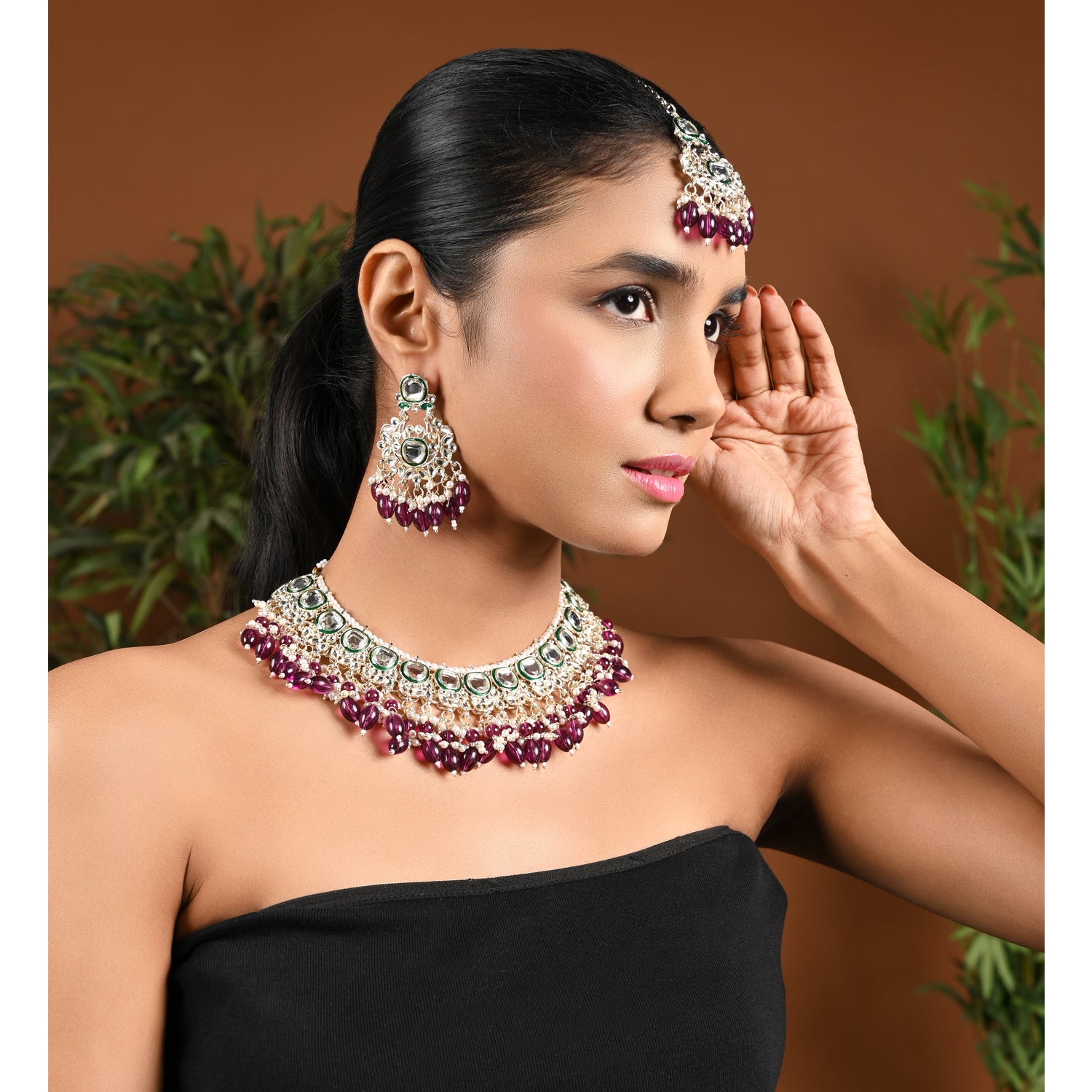Abhilasha Wine Jewellery SEt
