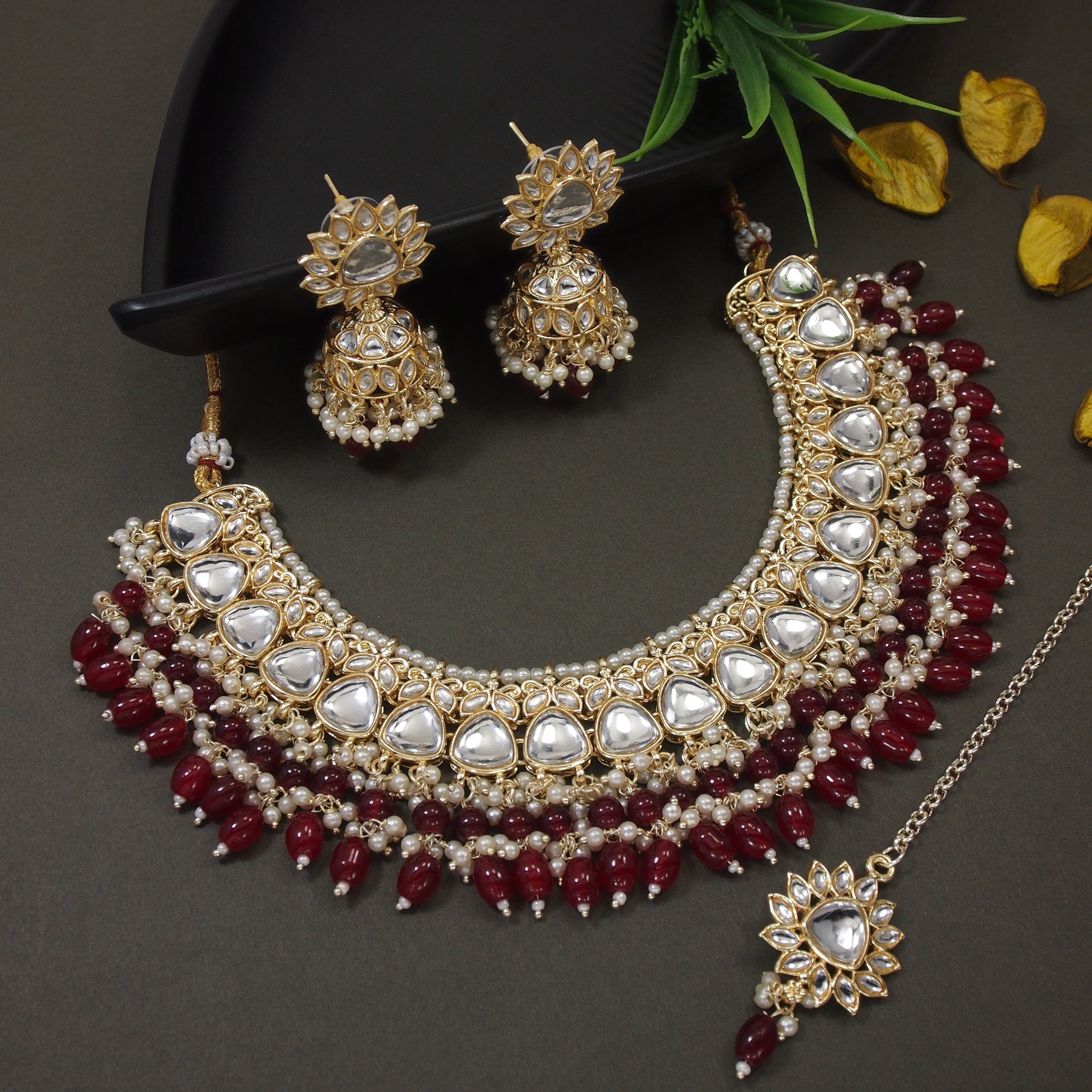 Megha Maroon Choker