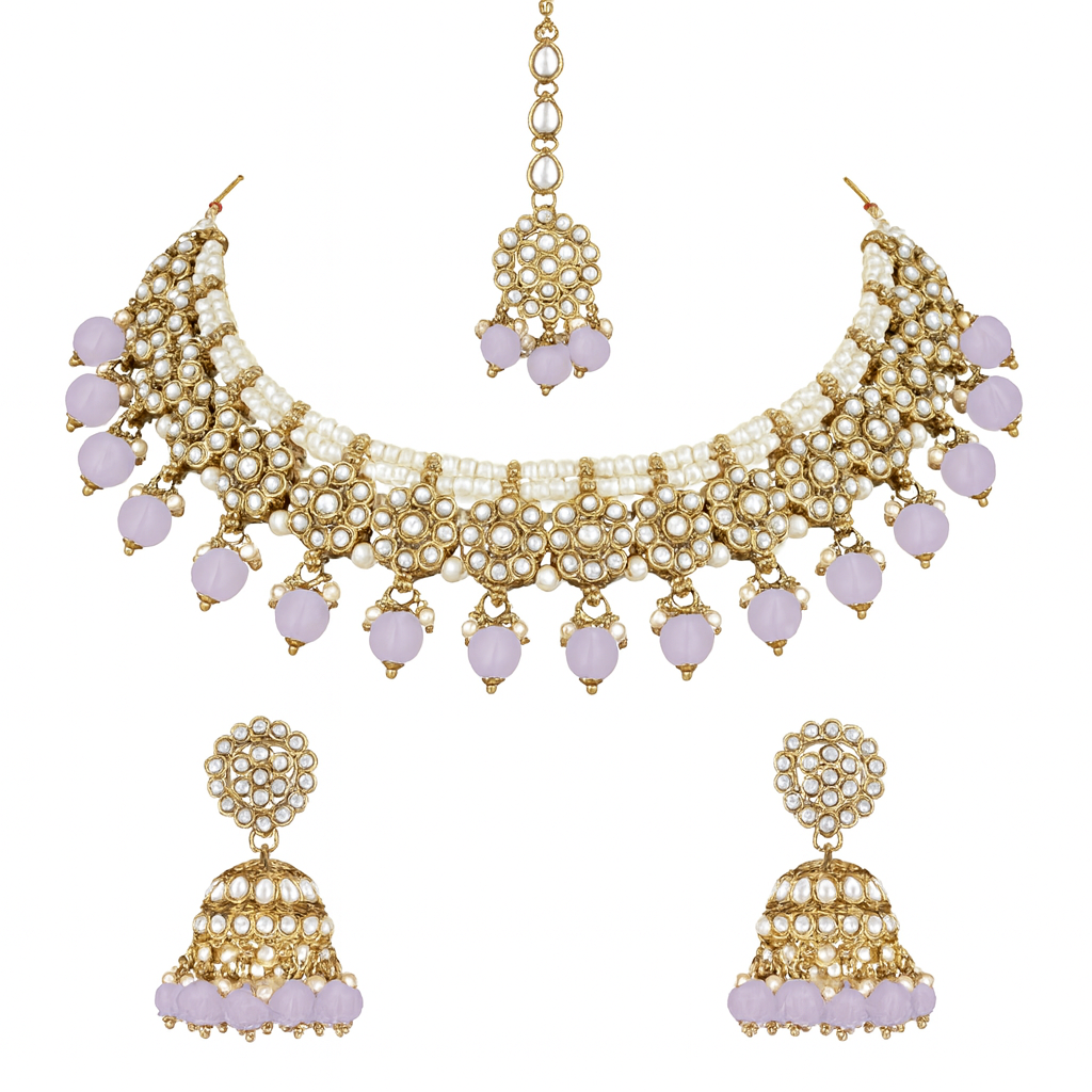 Vyoma Purple Choker Set