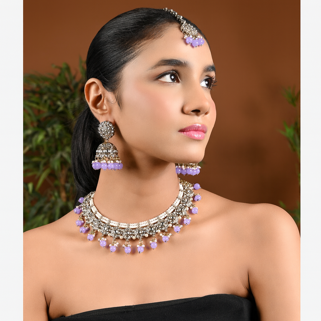 Vyoma Purple Choker Set