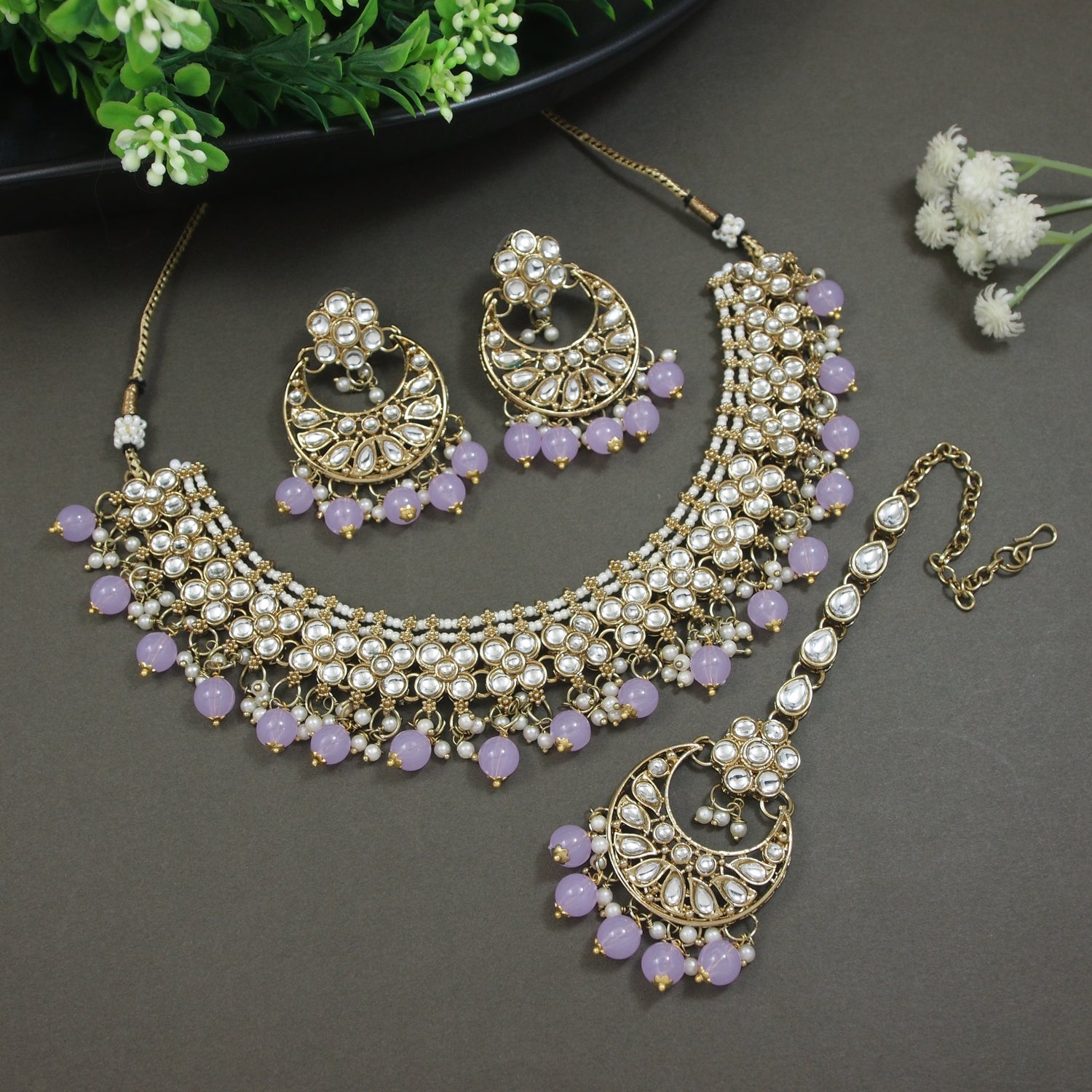 Aanchal Purple Necklace Set