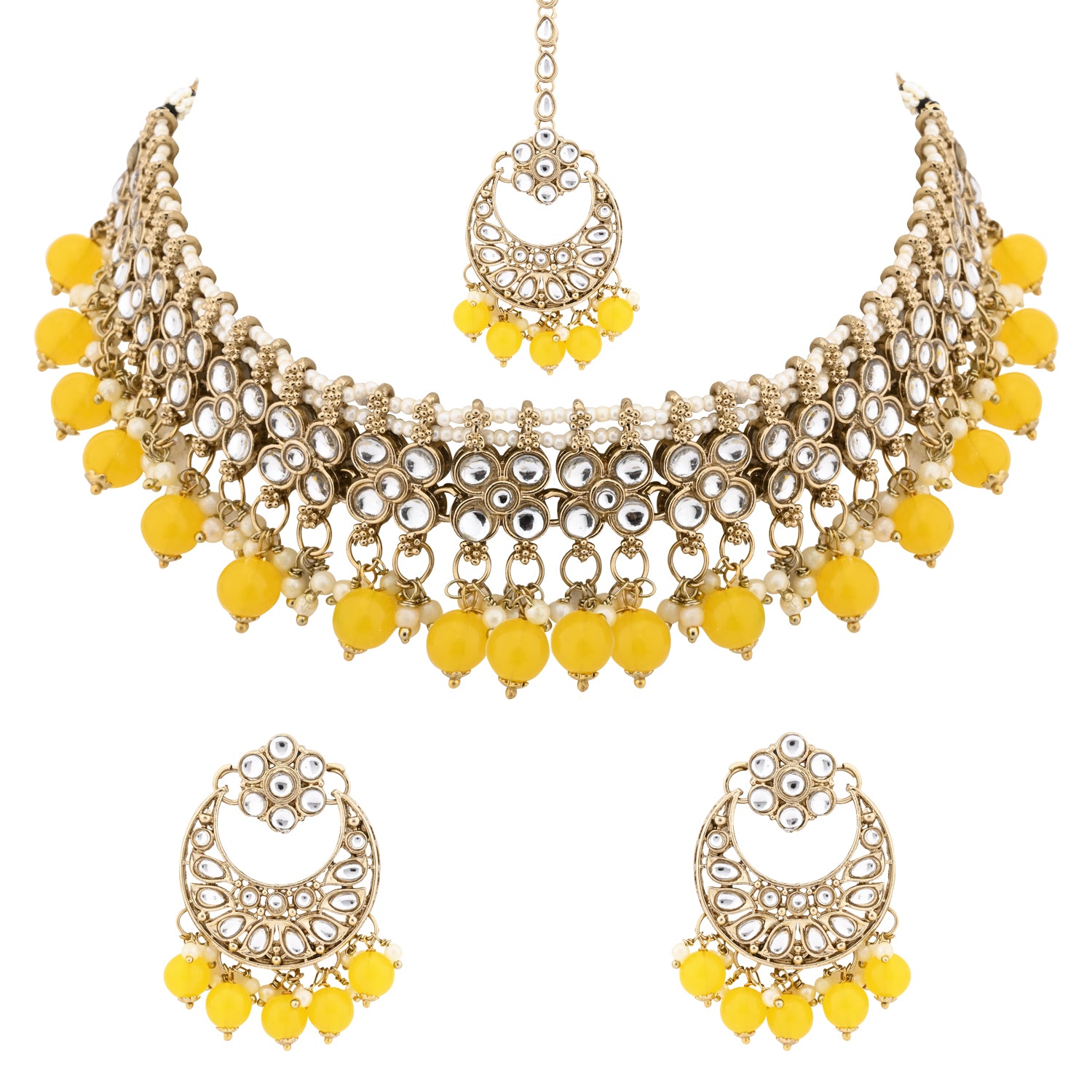 Aanchal Yellow Necklace Set