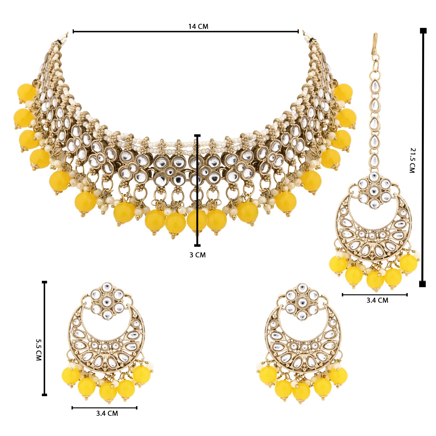 Aanchal Yellow Necklace Set