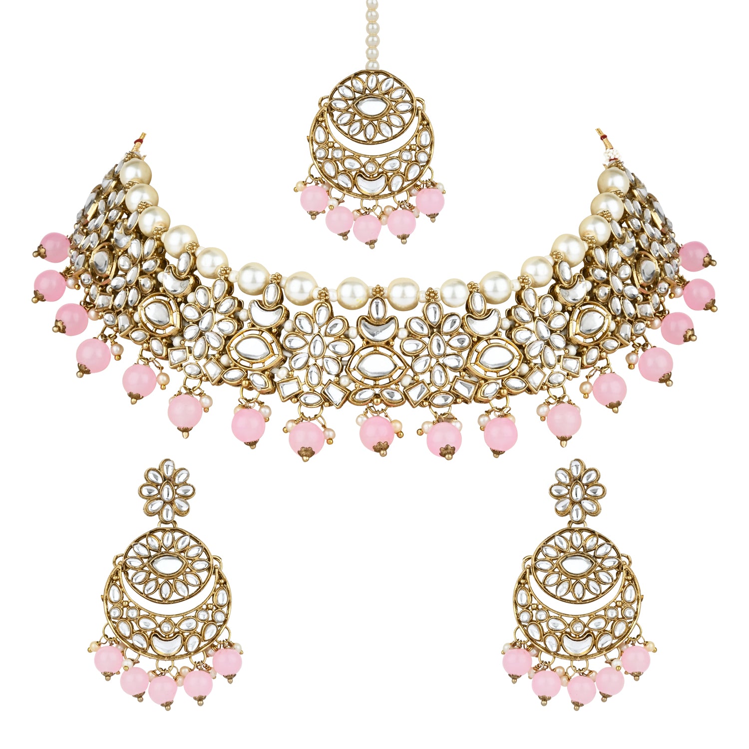 Kajal Pink Choker Set