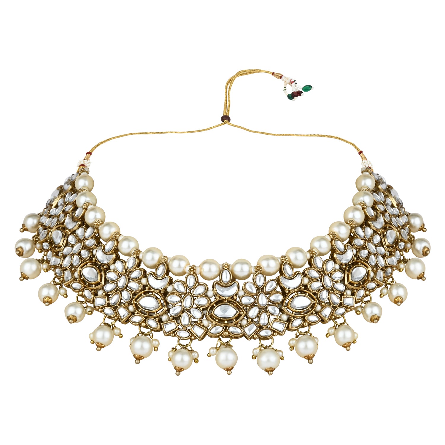 Kajal White Choker Set