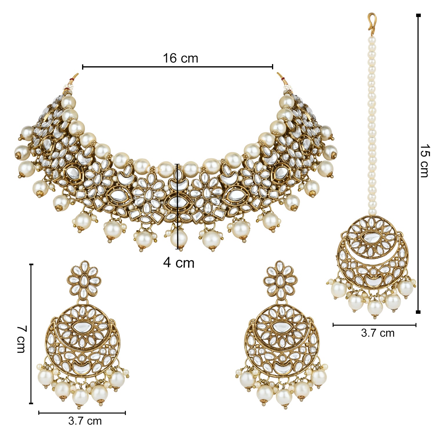 Kajal White Choker Set