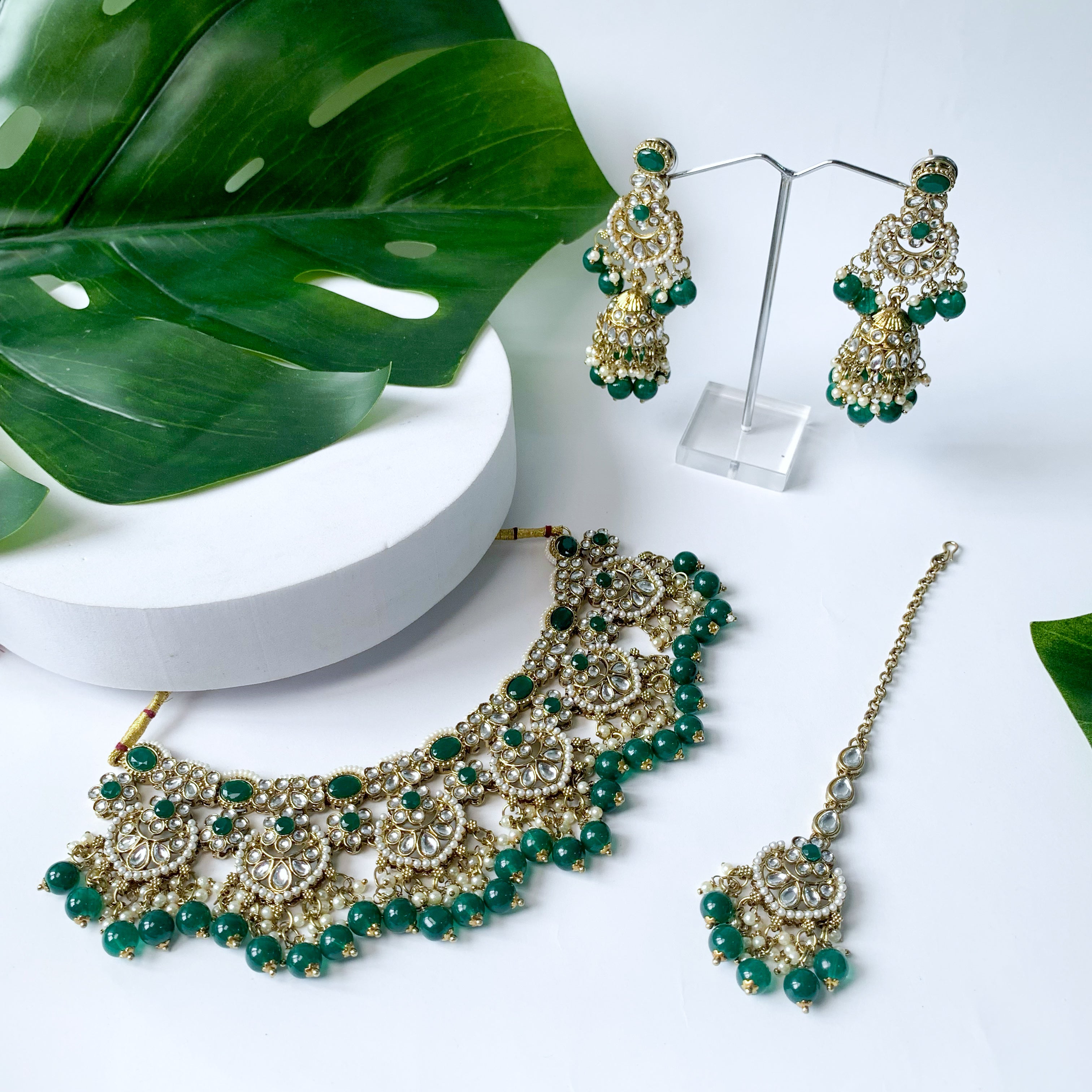 Nalini Green Choker Set
