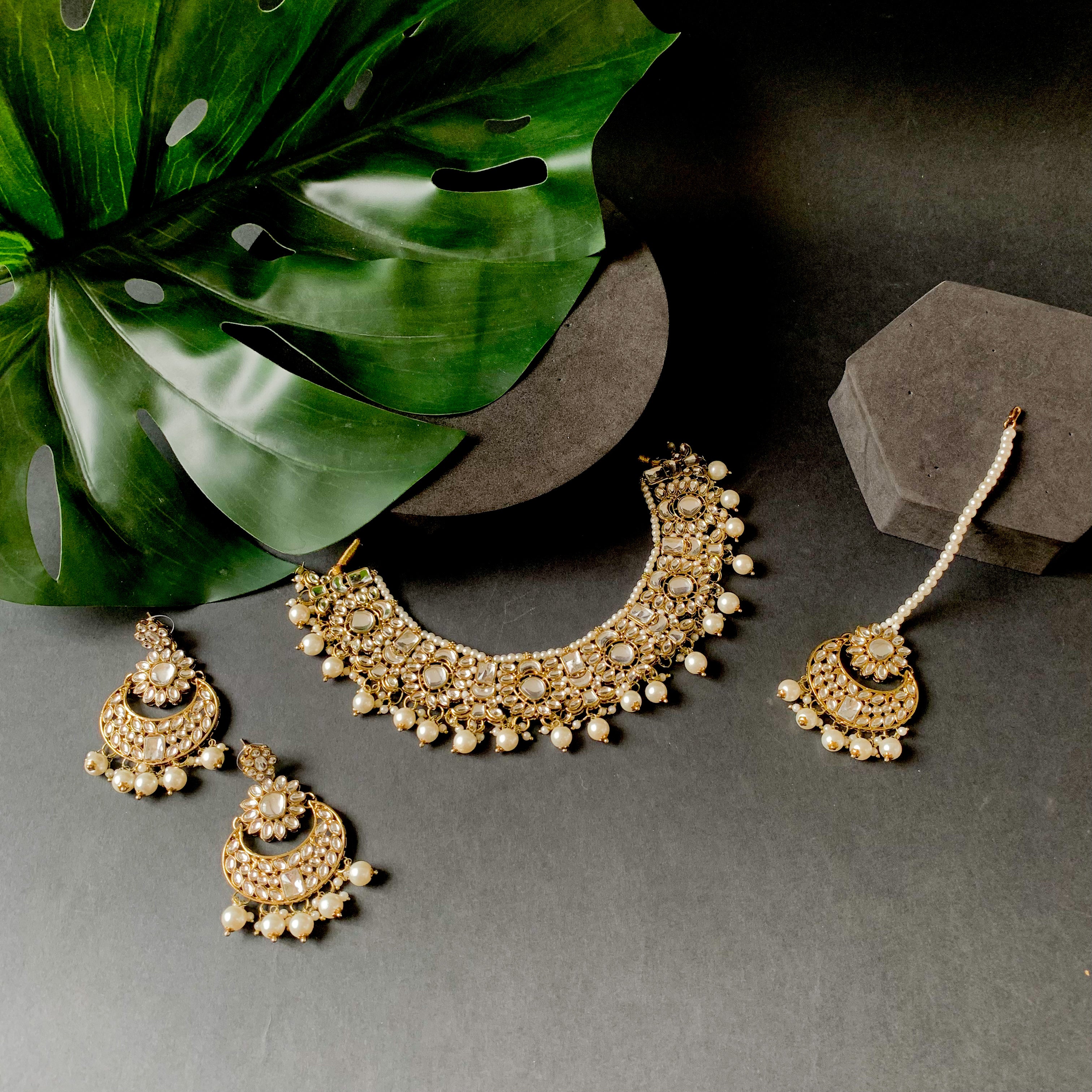 Paromita White Choker Set
