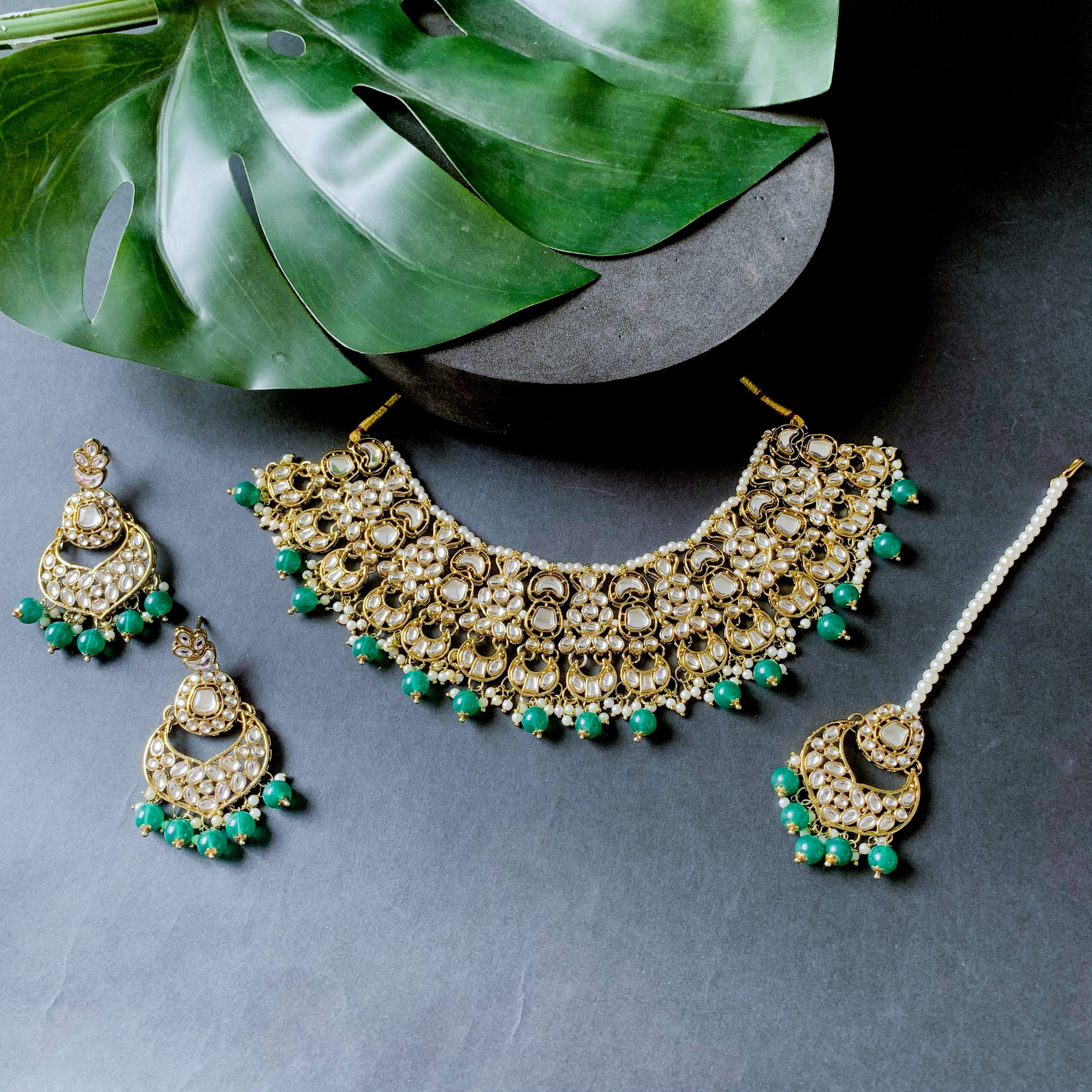 Rasika Green Choker Set
