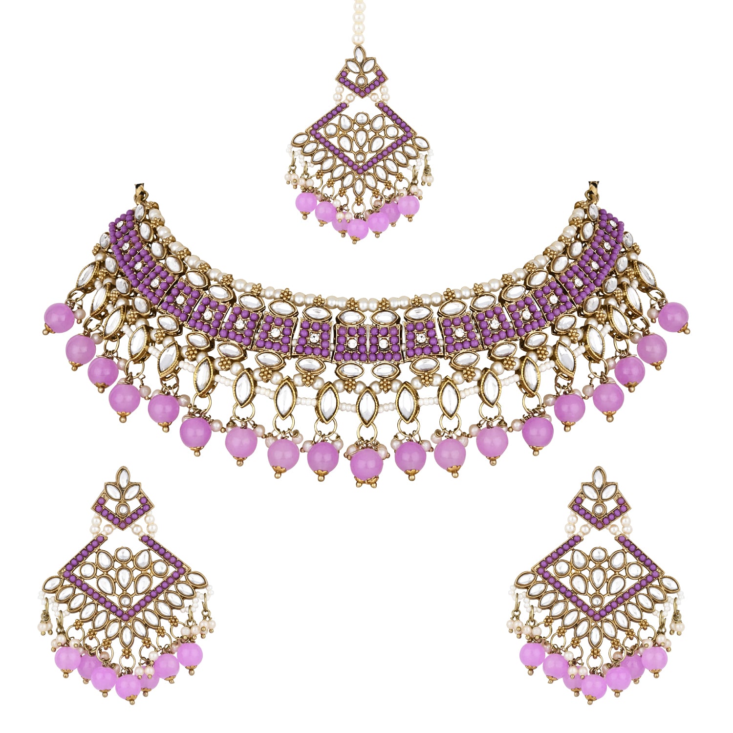 Reesha Purple Choker Set