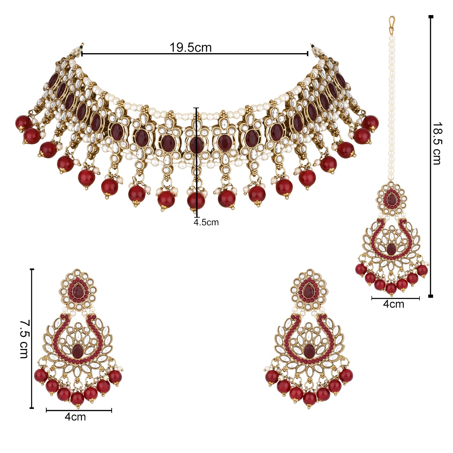 Shalina Maroon Choker Set