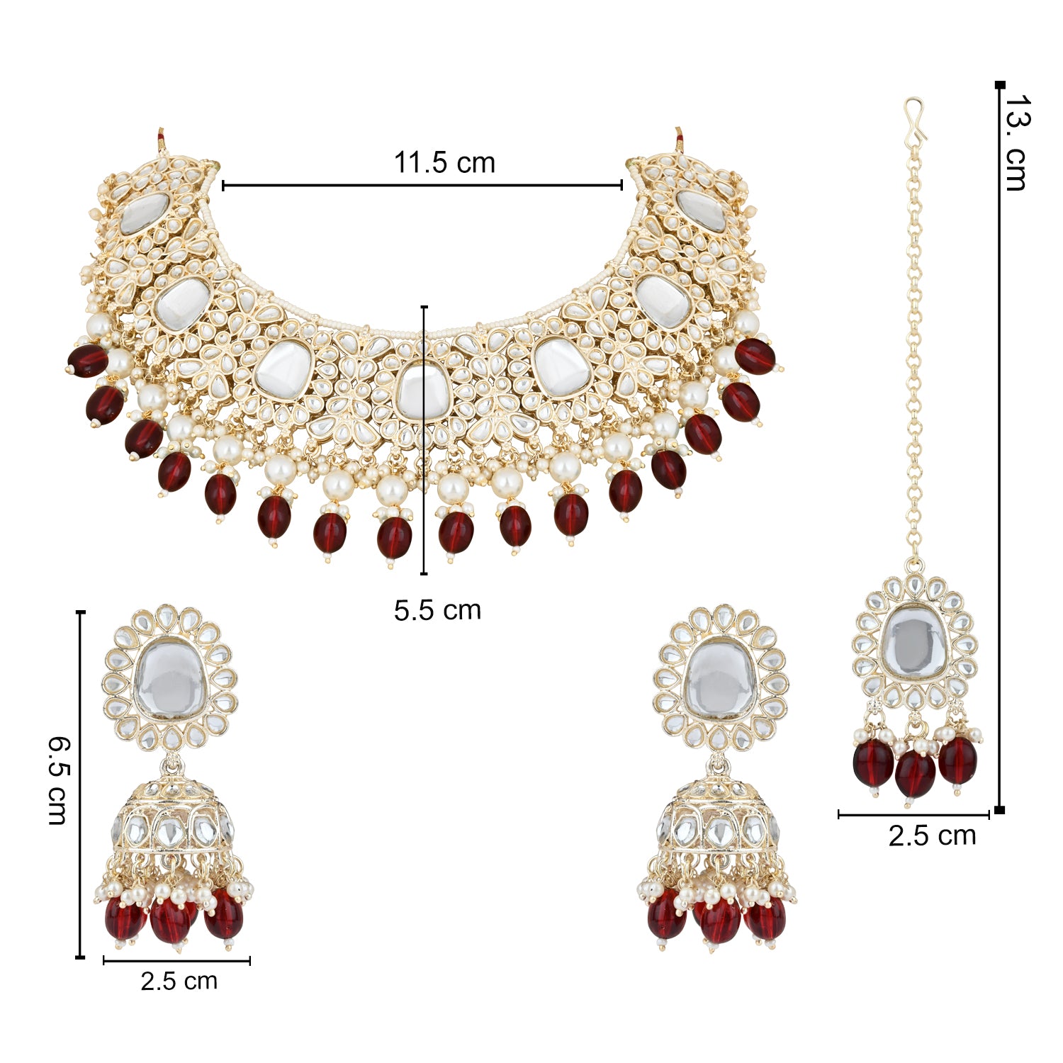Lavishka Maroon Choker Set