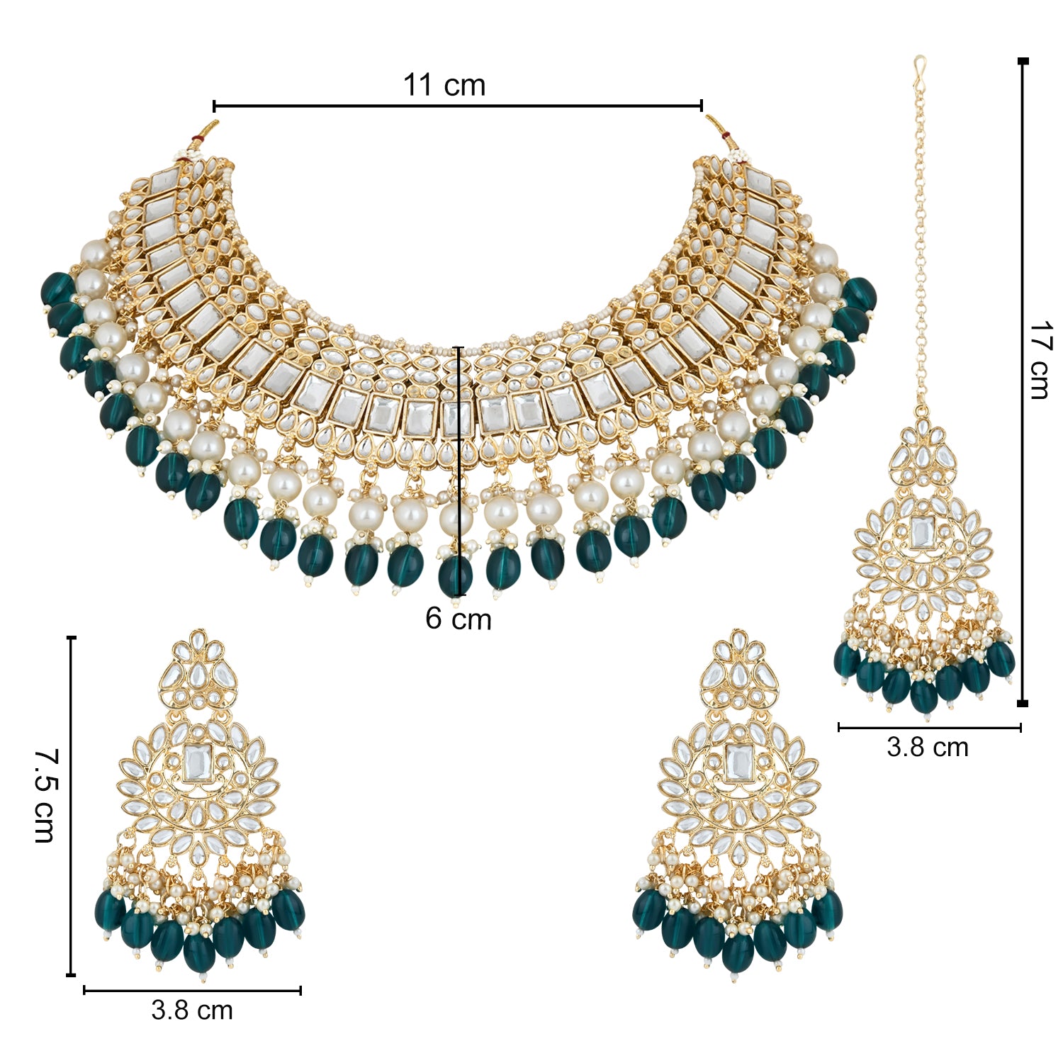 Bhavini Peacock Green Choker Set