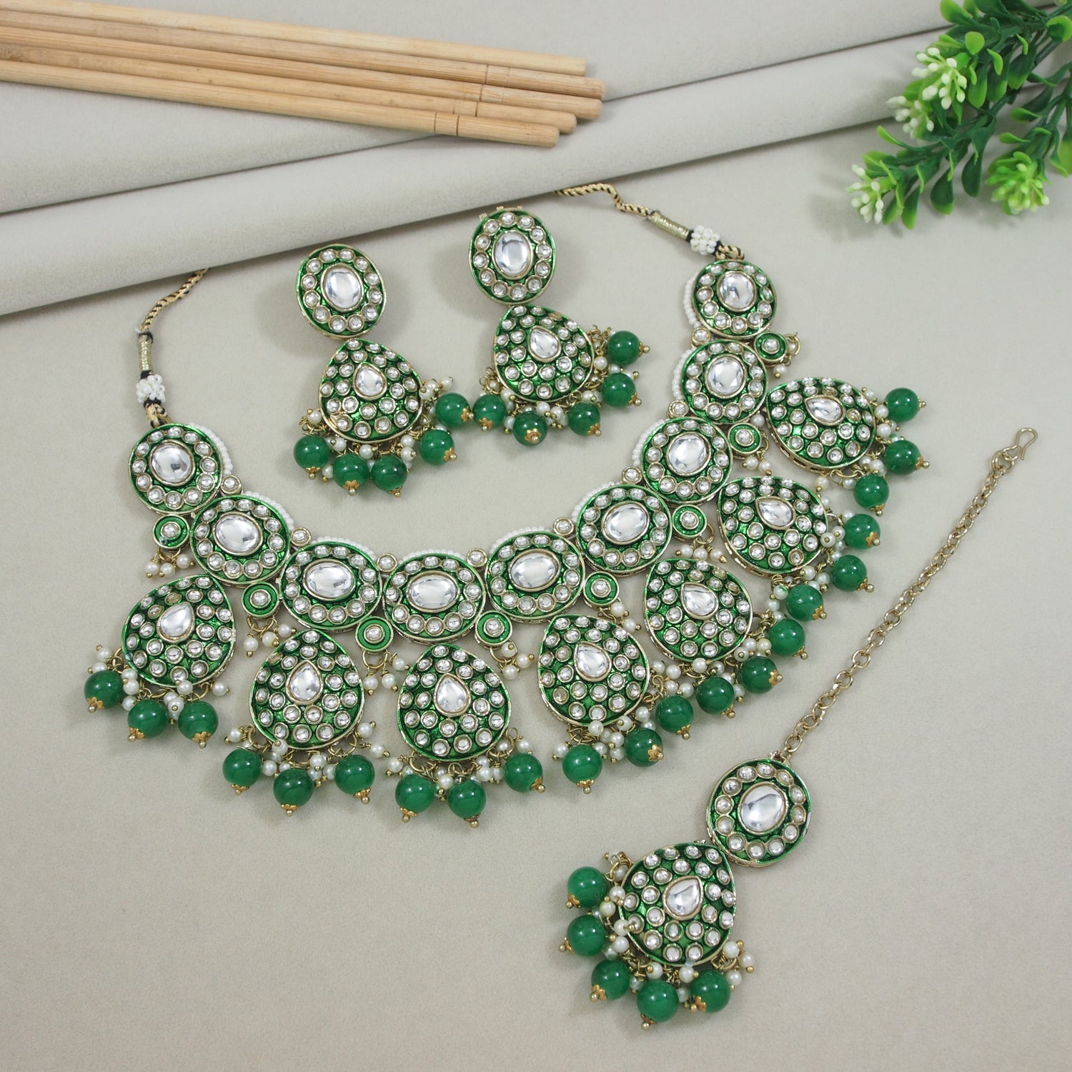 Lavya Green Necklace Set
