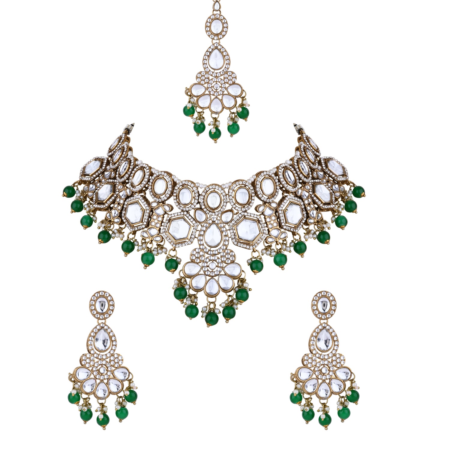 Taashi Green Necklace Set