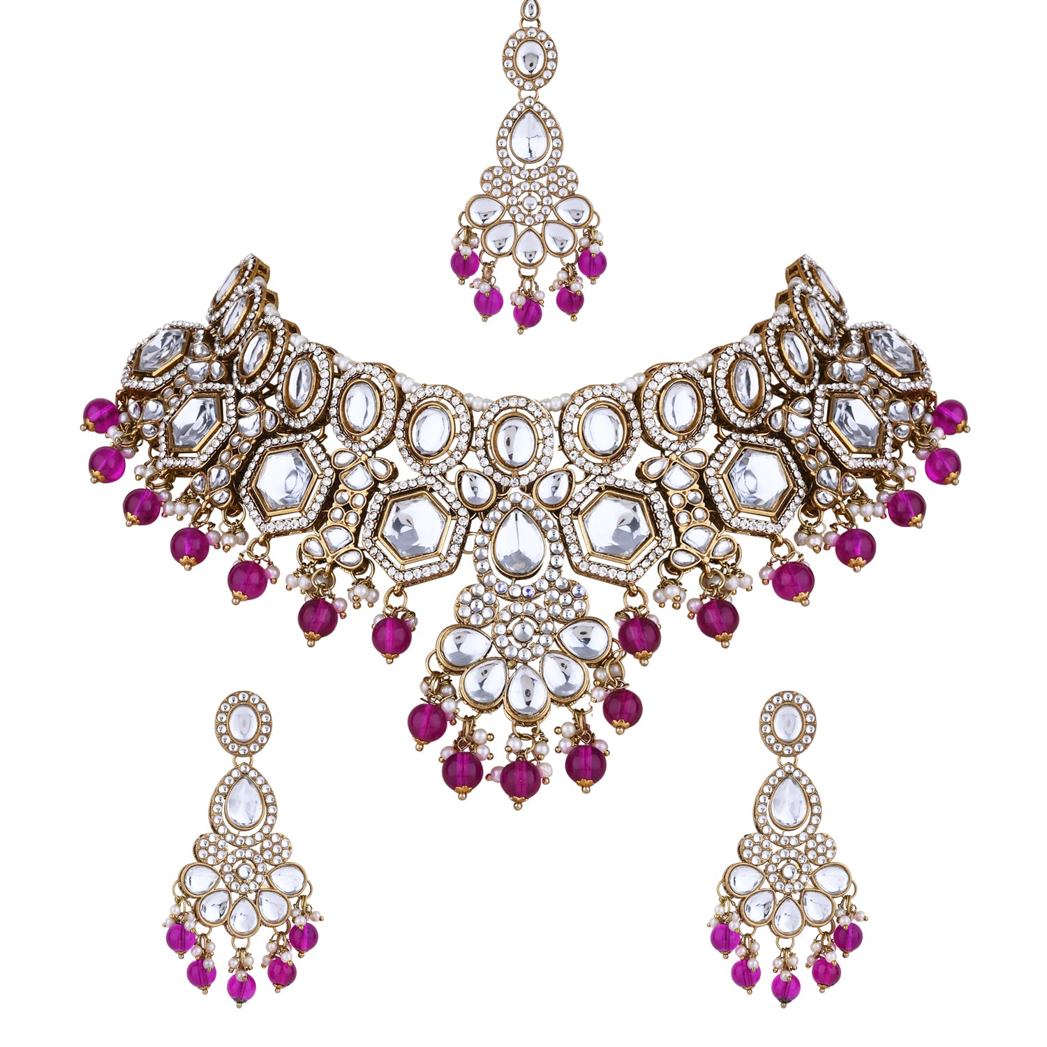 Taashi Wine Necklace Set