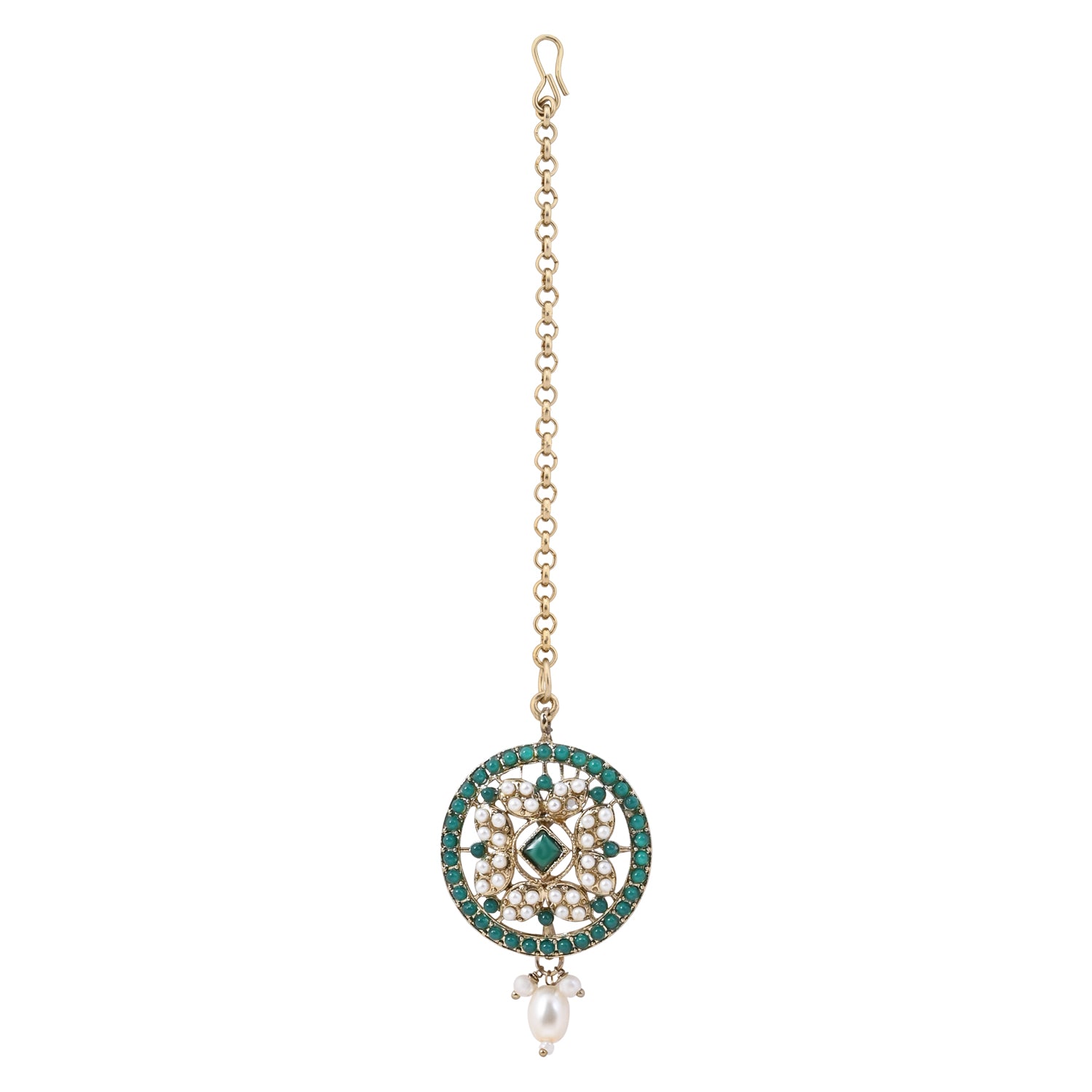 Taanya - Green Kundan Necklace Set