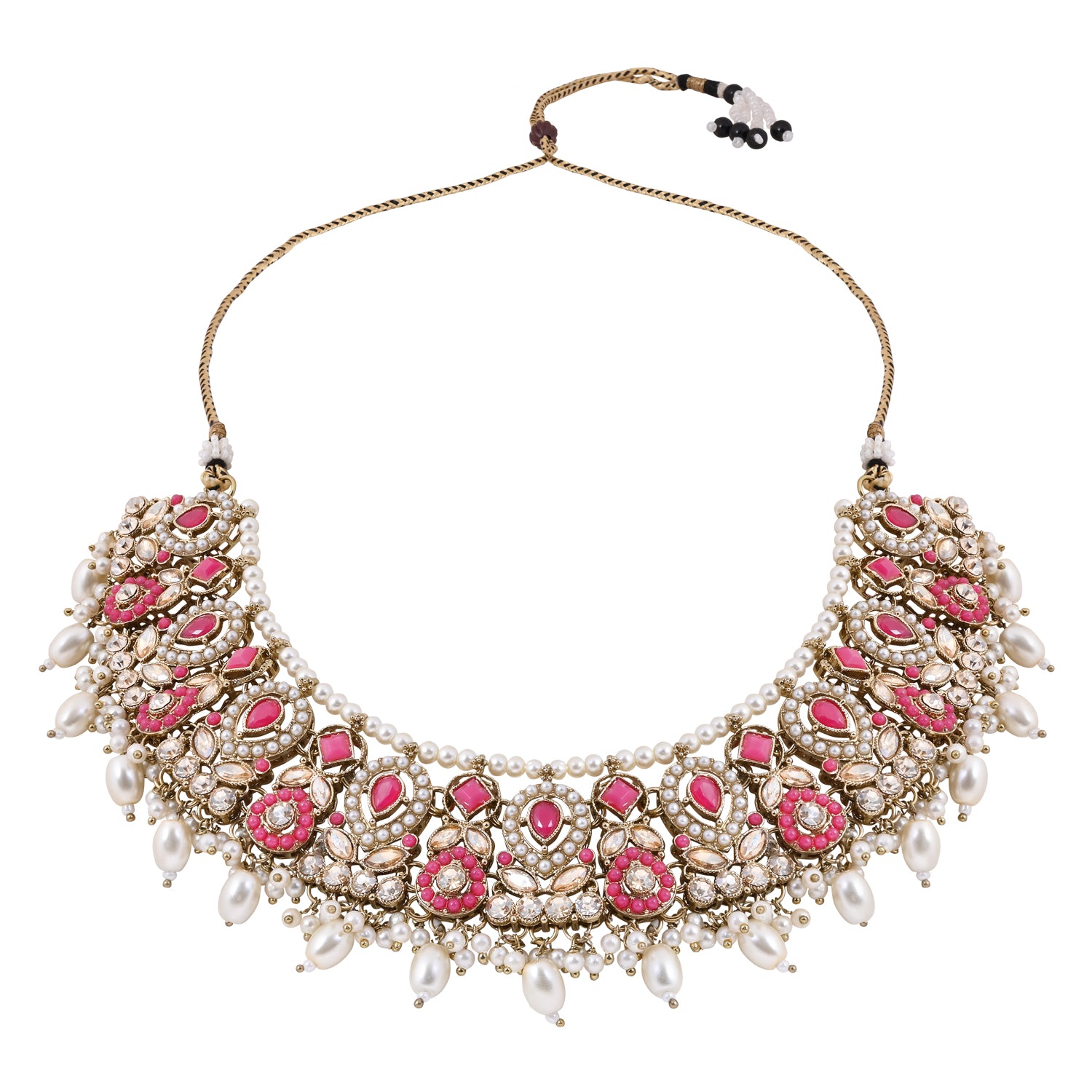 Taanya - Pink Kundan Necklace Set