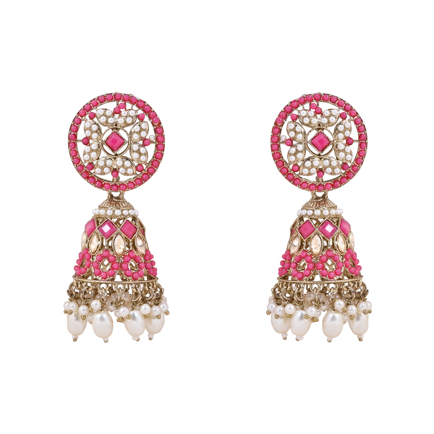 Taanya - Pink Kundan Necklace Set