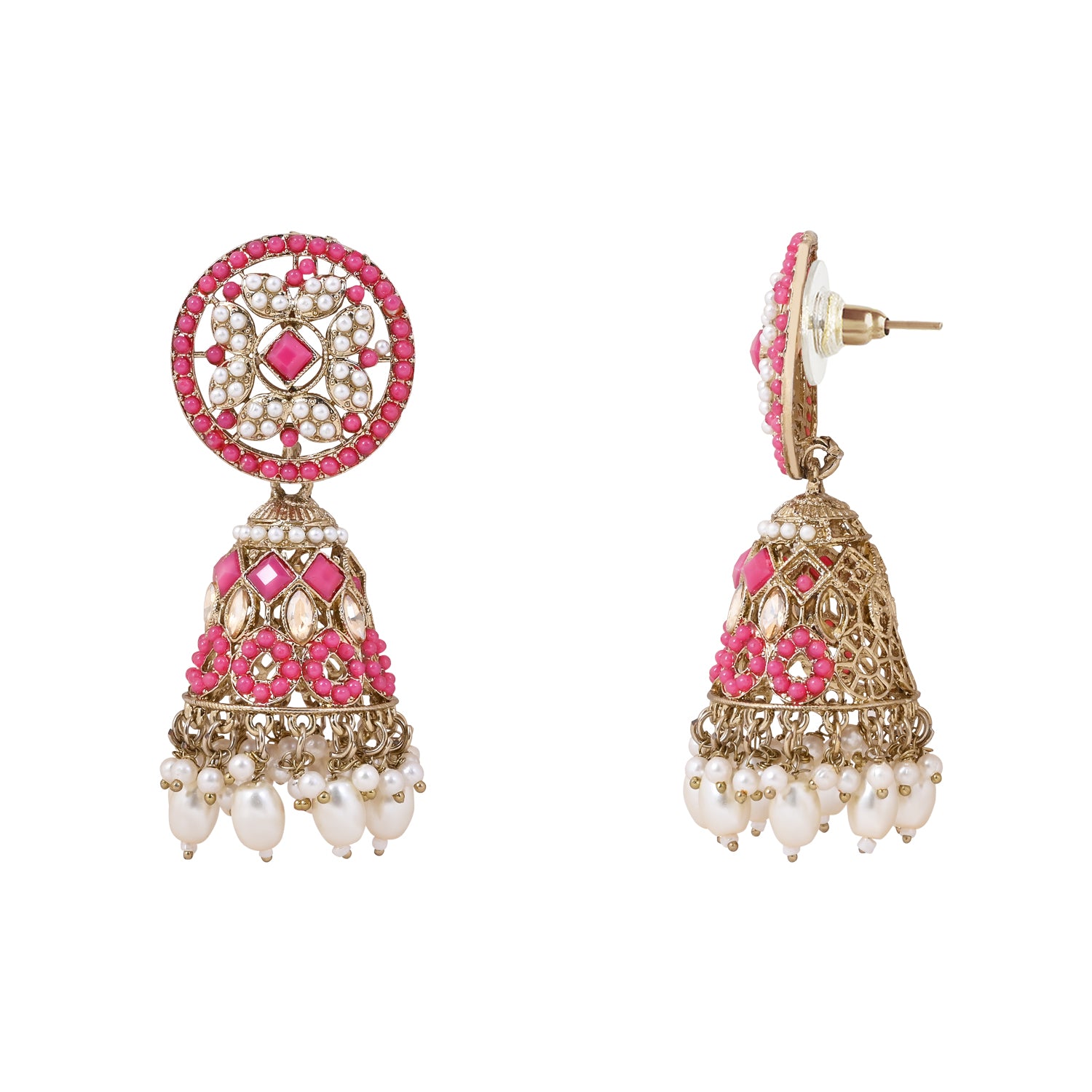 Taanya - Pink Kundan Necklace Set