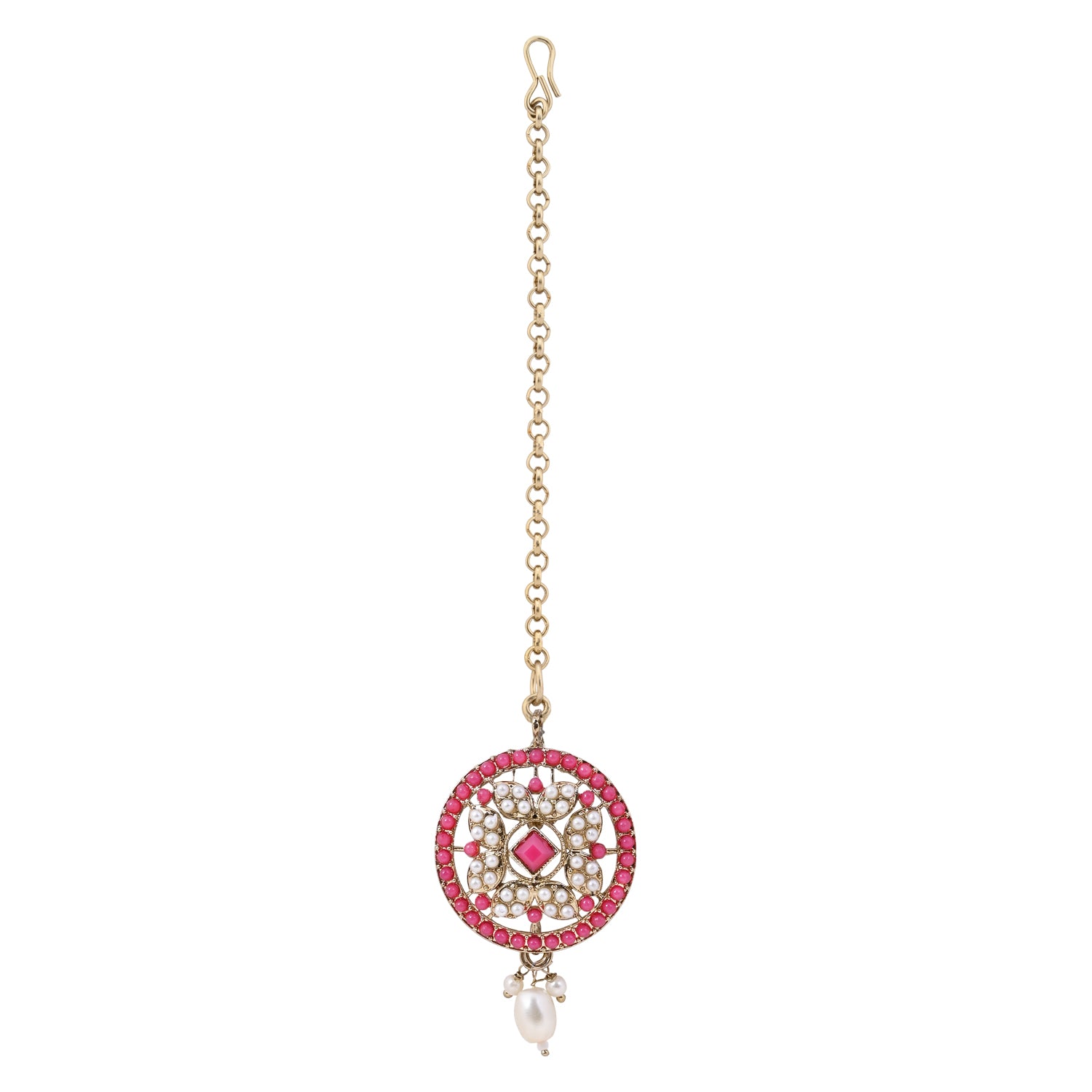 Taanya - Pink Kundan Necklace Set
