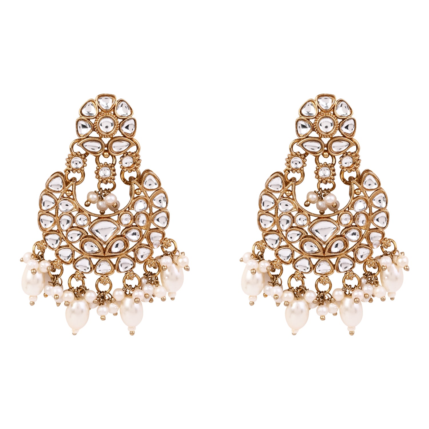 Ayati - White Kundan Necklace Set