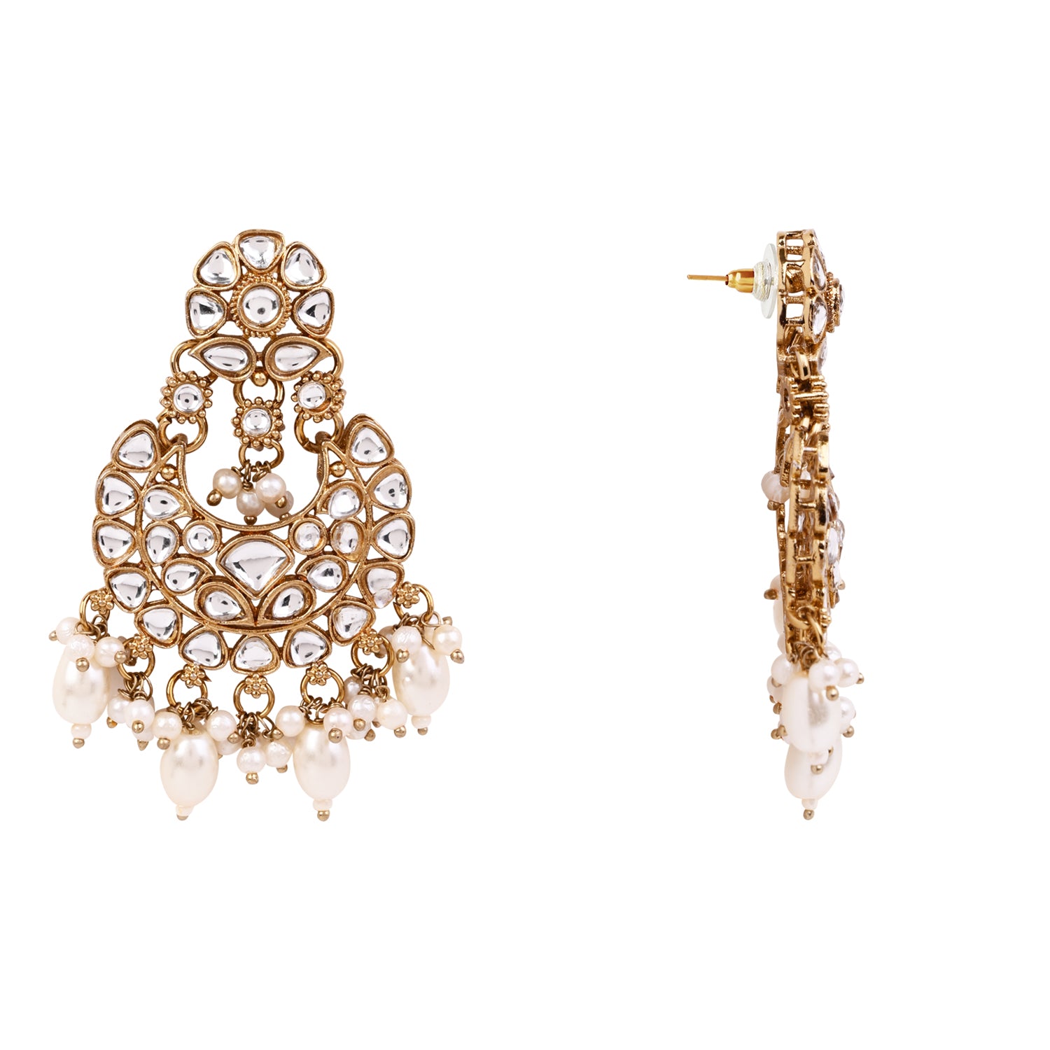 Ayati - White Kundan Necklace Set