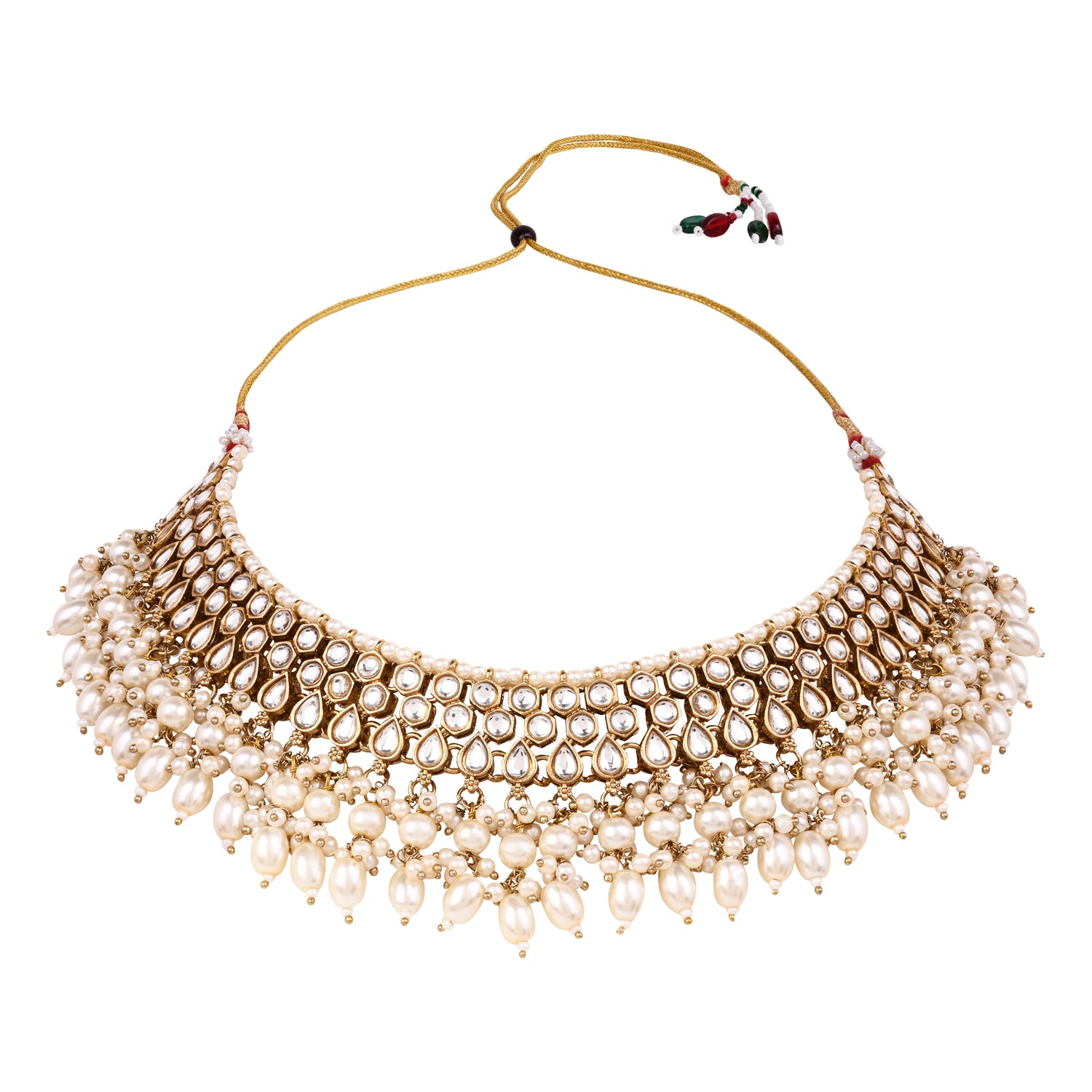 Dwiti - White Kundan Necklace Set