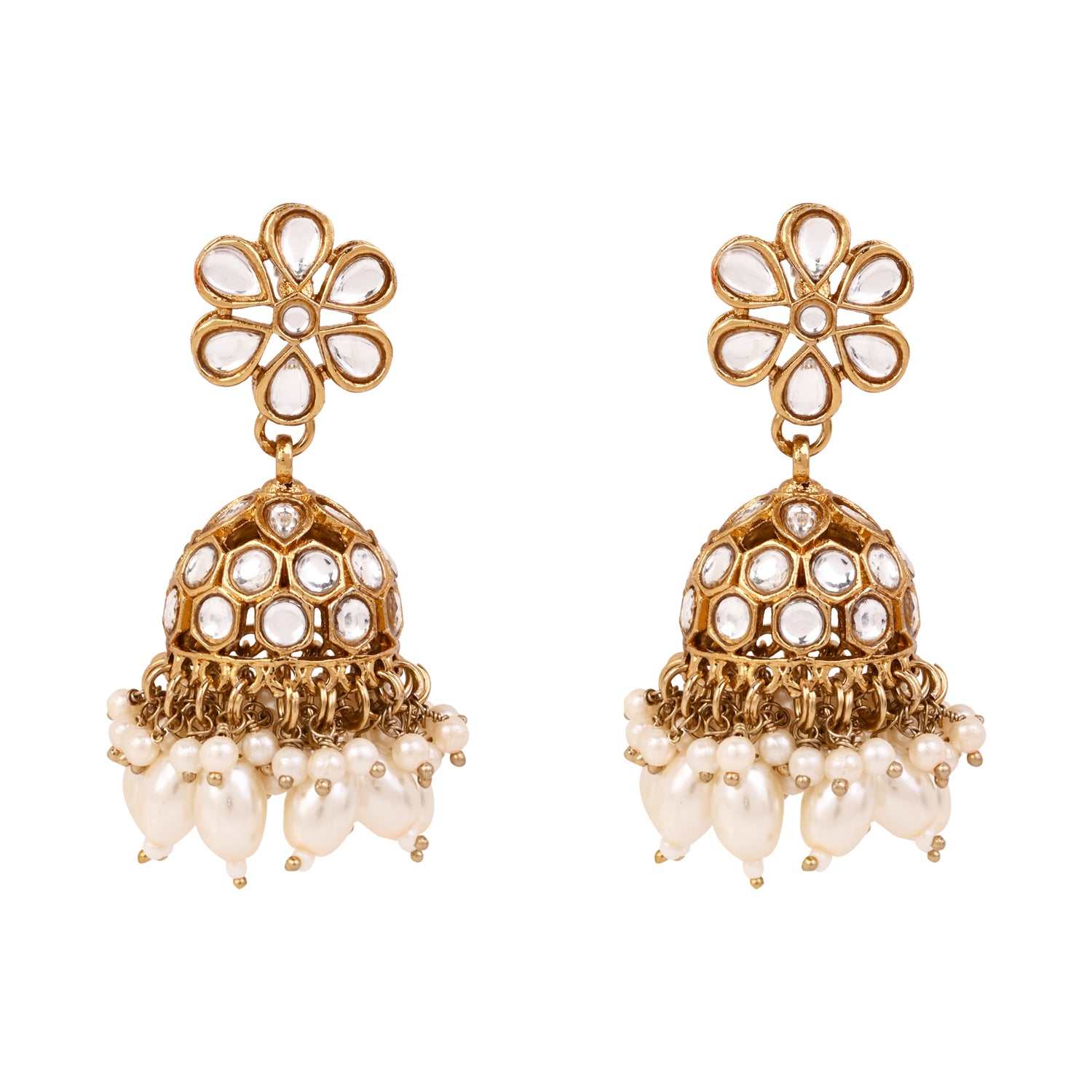 Dwiti - White Kundan Necklace Set