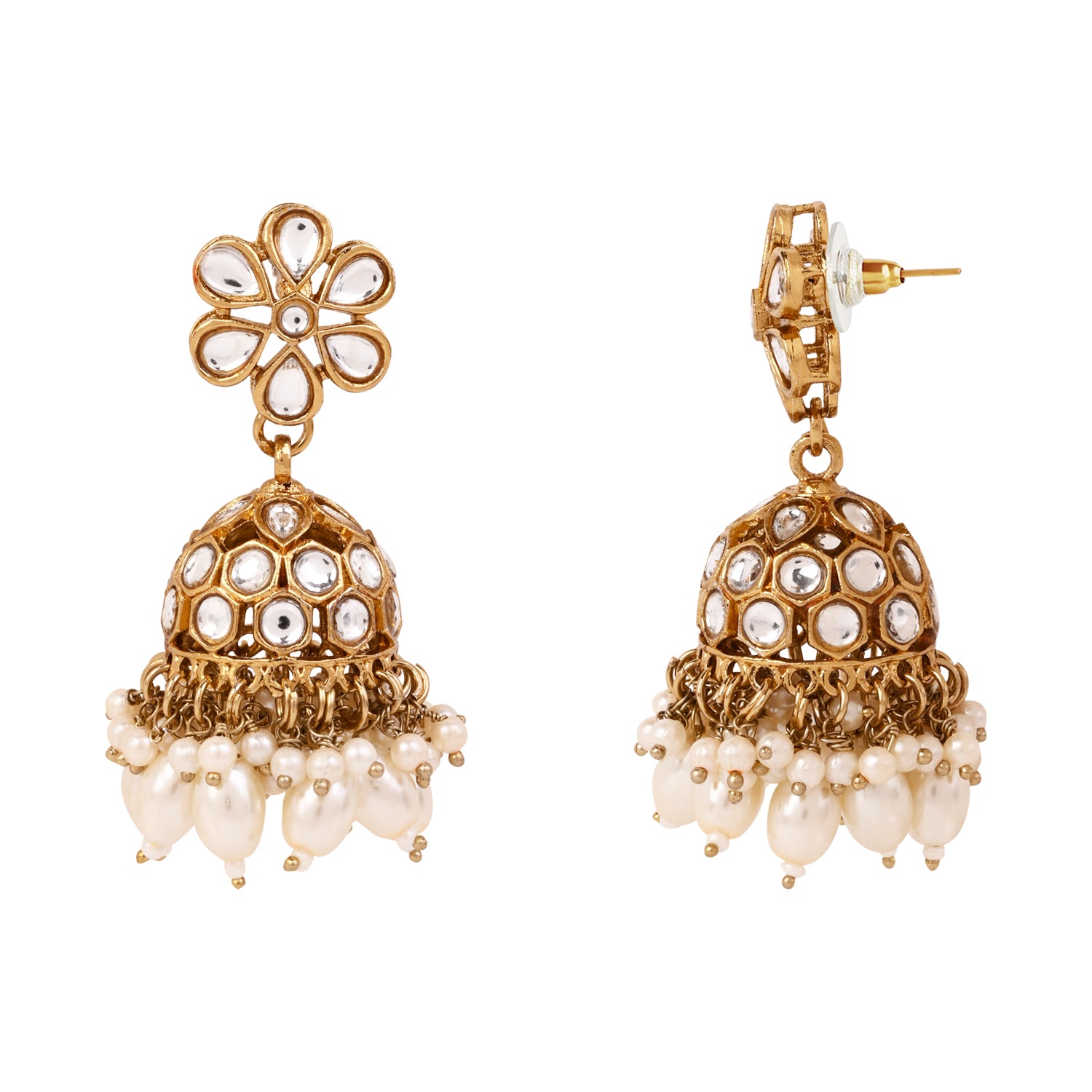Dwiti - White Kundan Necklace Set