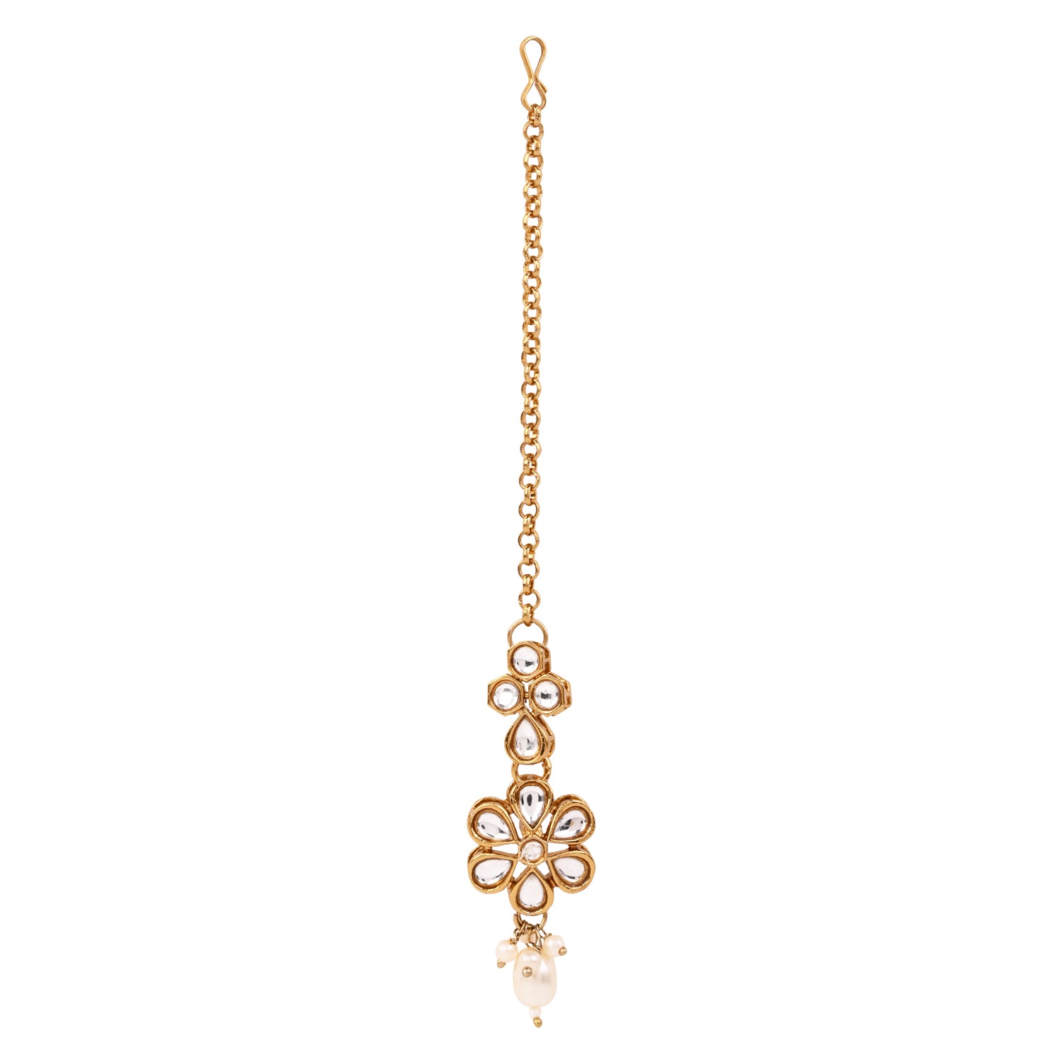 Dwiti - White Kundan Necklace Set