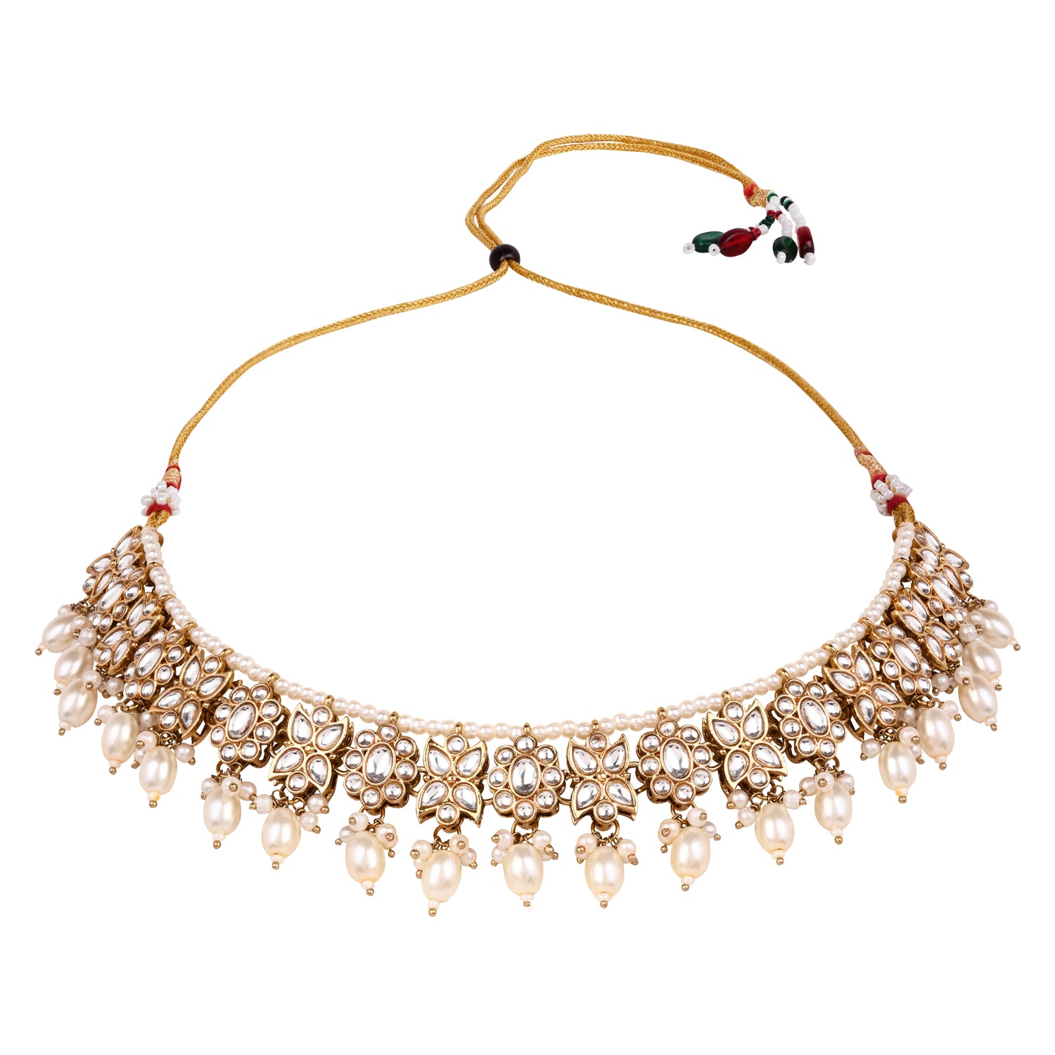 Nalisha - White Kundan Necklace Set
