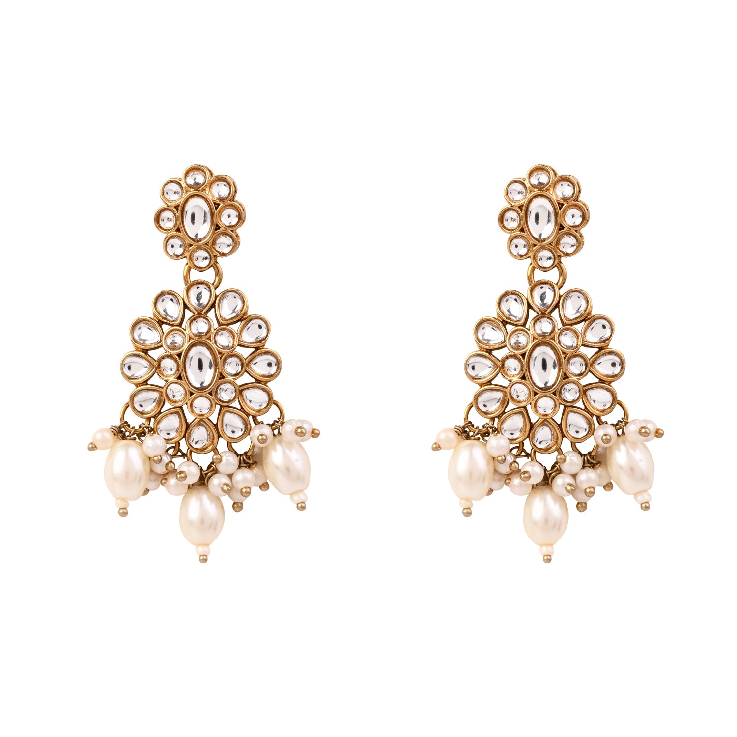 Nalisha - White Kundan Necklace Set