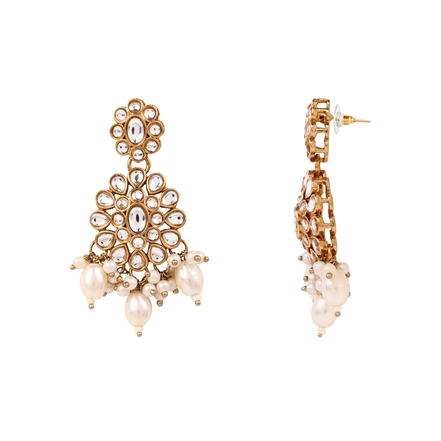 Nalisha - White Kundan Necklace Set