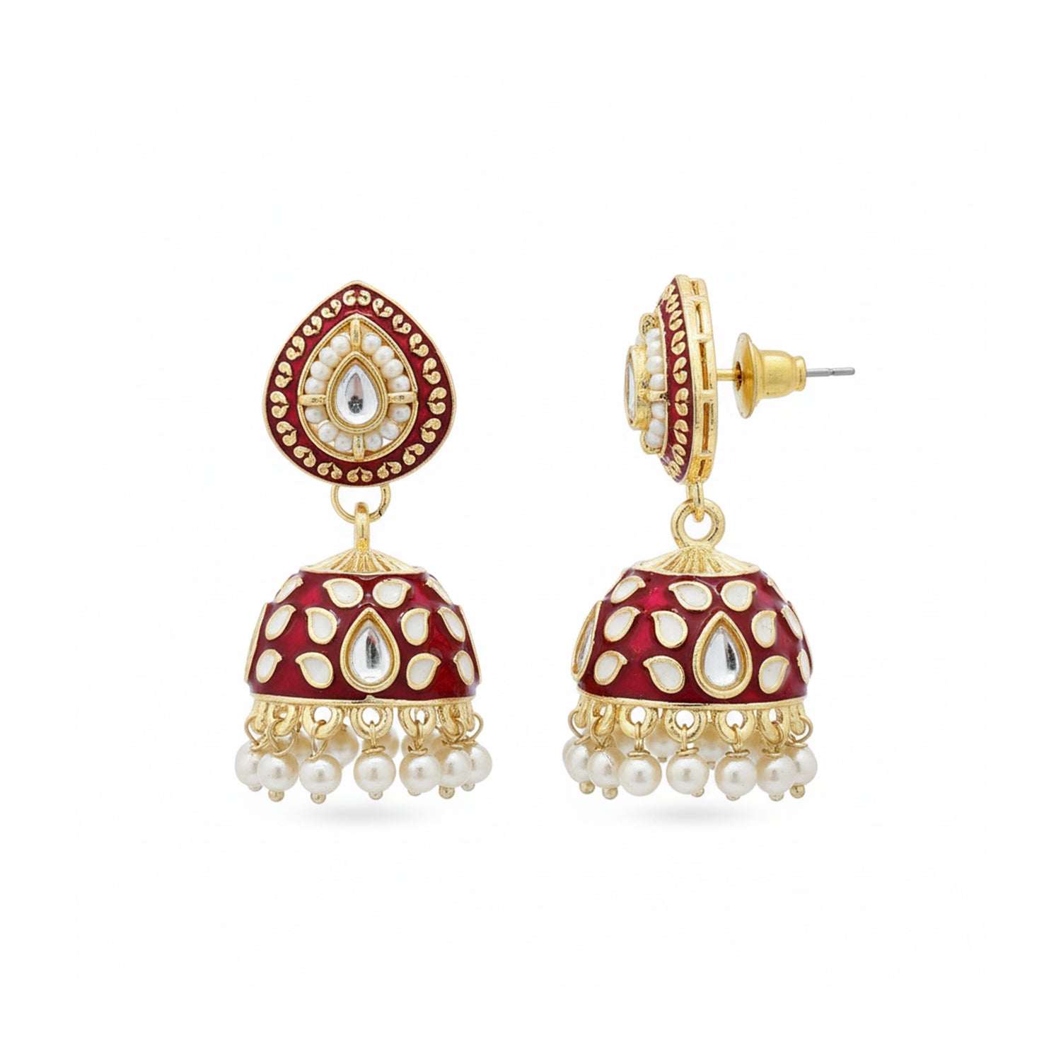 Alwar Maroon Set- Meenakari heritage touch.