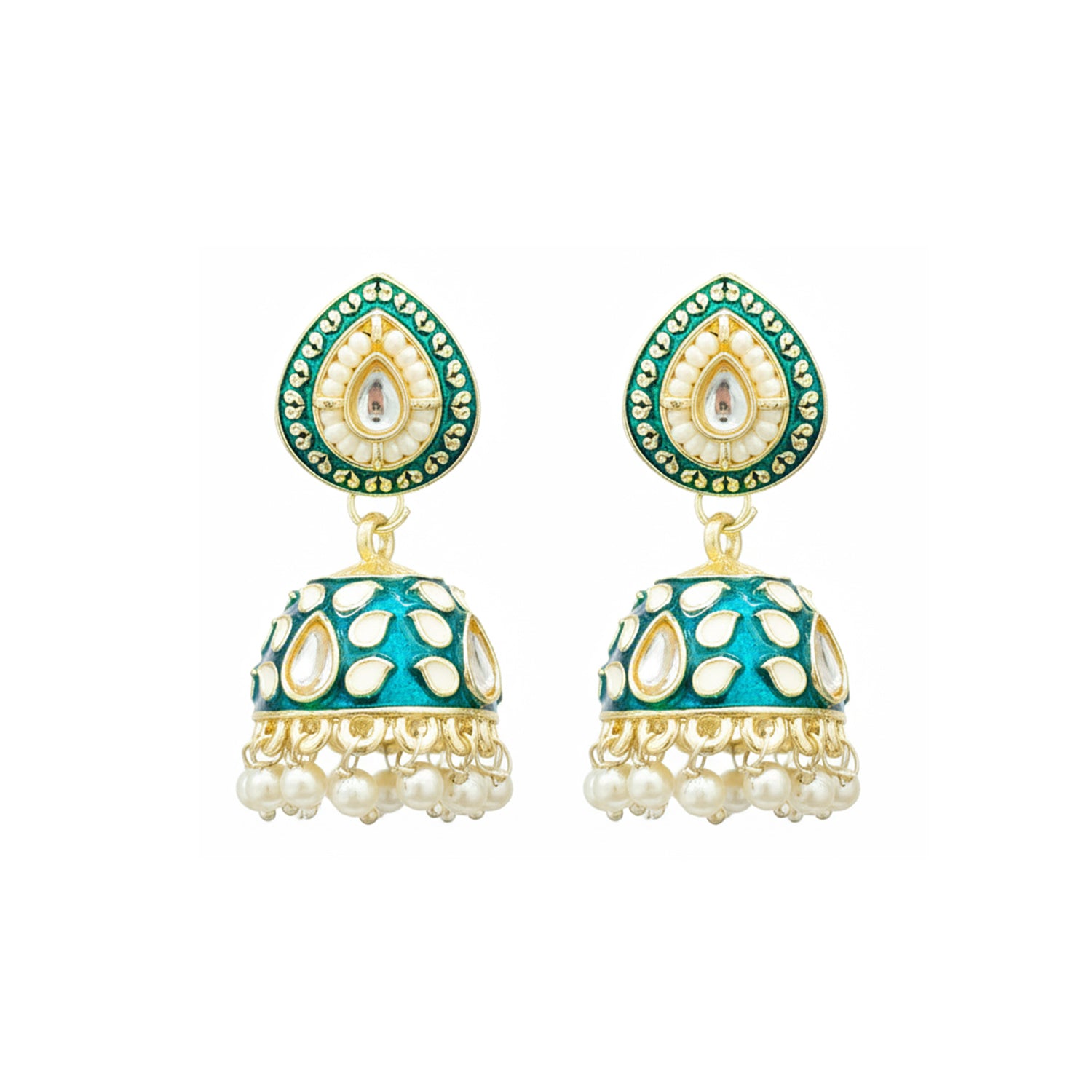 Alwar Peacock green Set- Meenakari heritage touch.