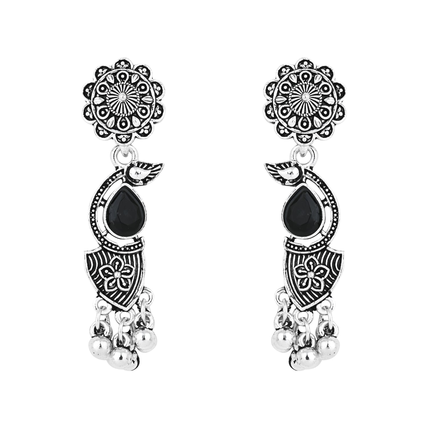 Tiya Black Oxidised Choker Set