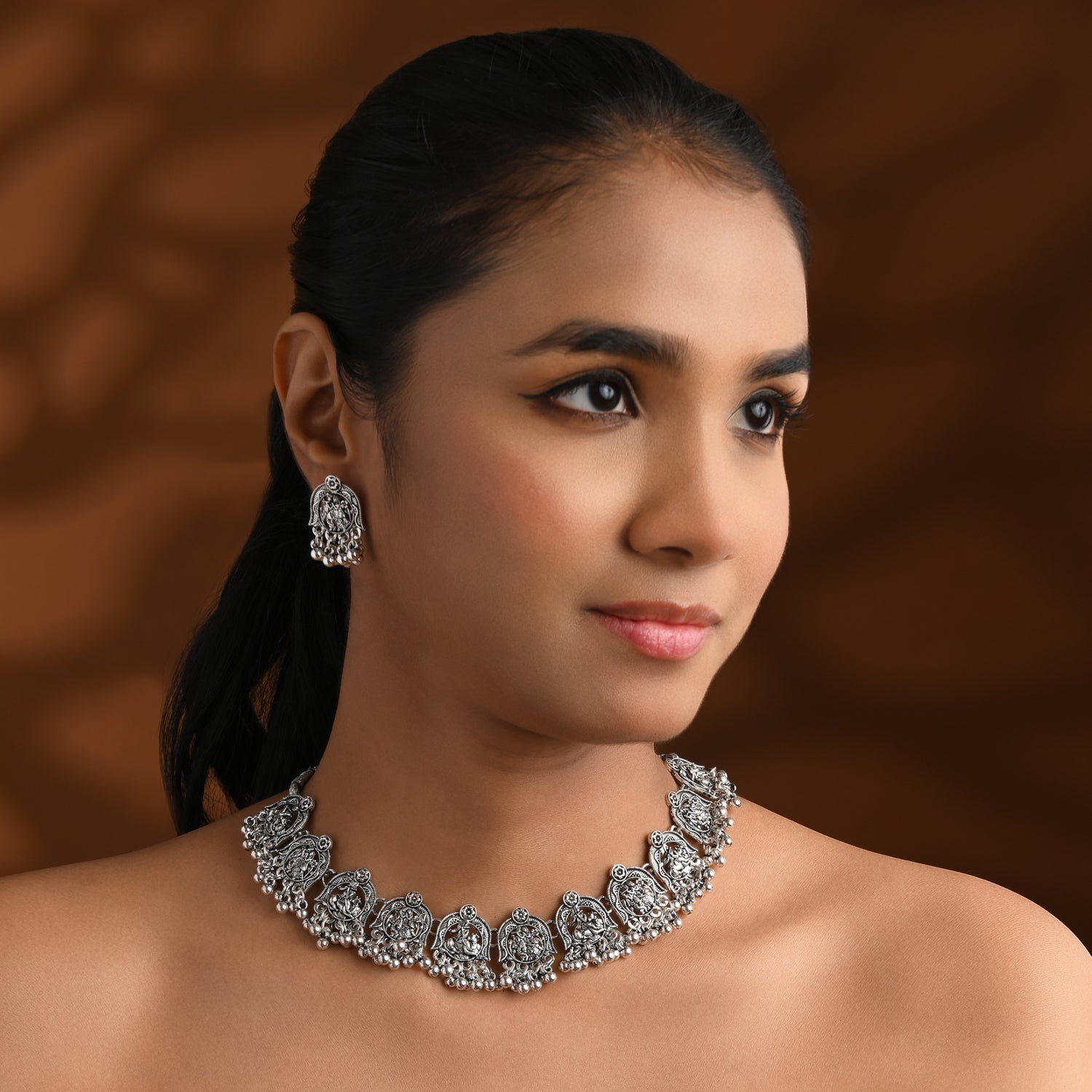 Maisha Oxidised Choker Set